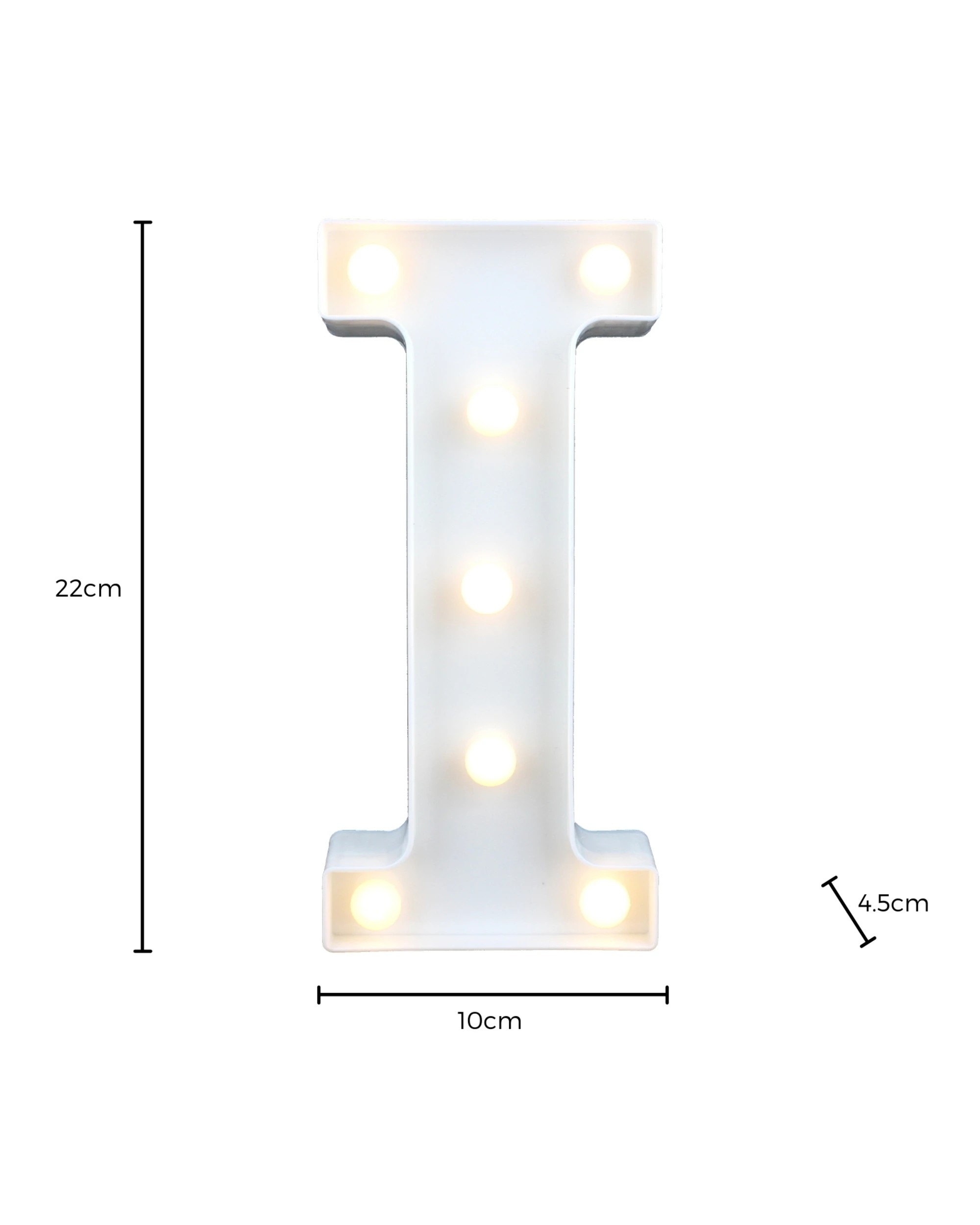 3 Partyrama LED Light Up Letter I White, 3 of 3