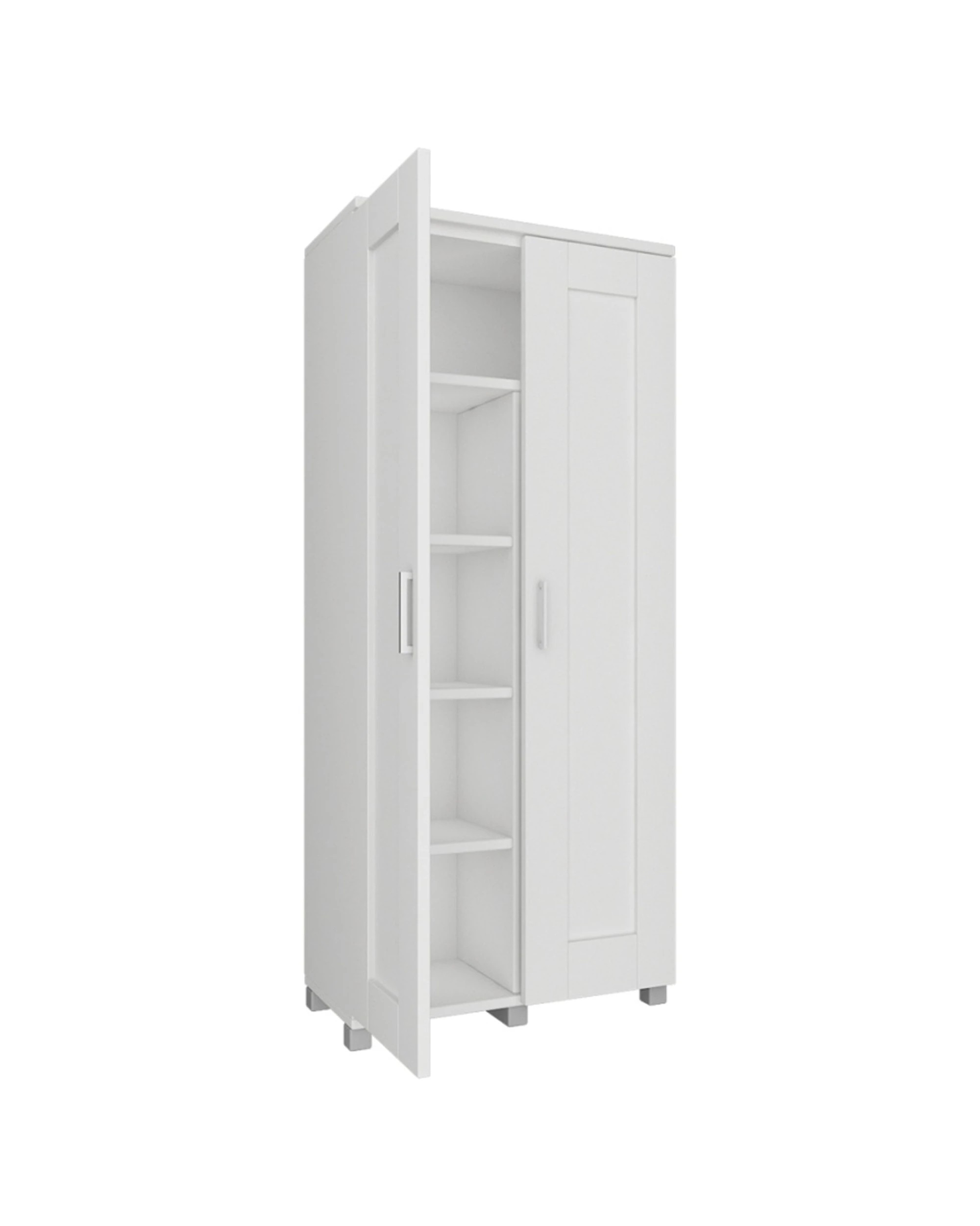5 Alpine Bay Montreal Broom Cupboard 2 Door 5 Shelf Storage Cabinet Unit - White, 5 of 8