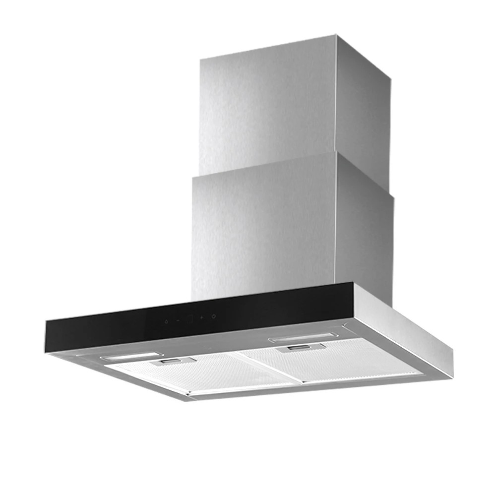 1 Devanti 600mm Range Hood 60cm Rangehood Glass Stainless Steel - Grey, 1 of 6