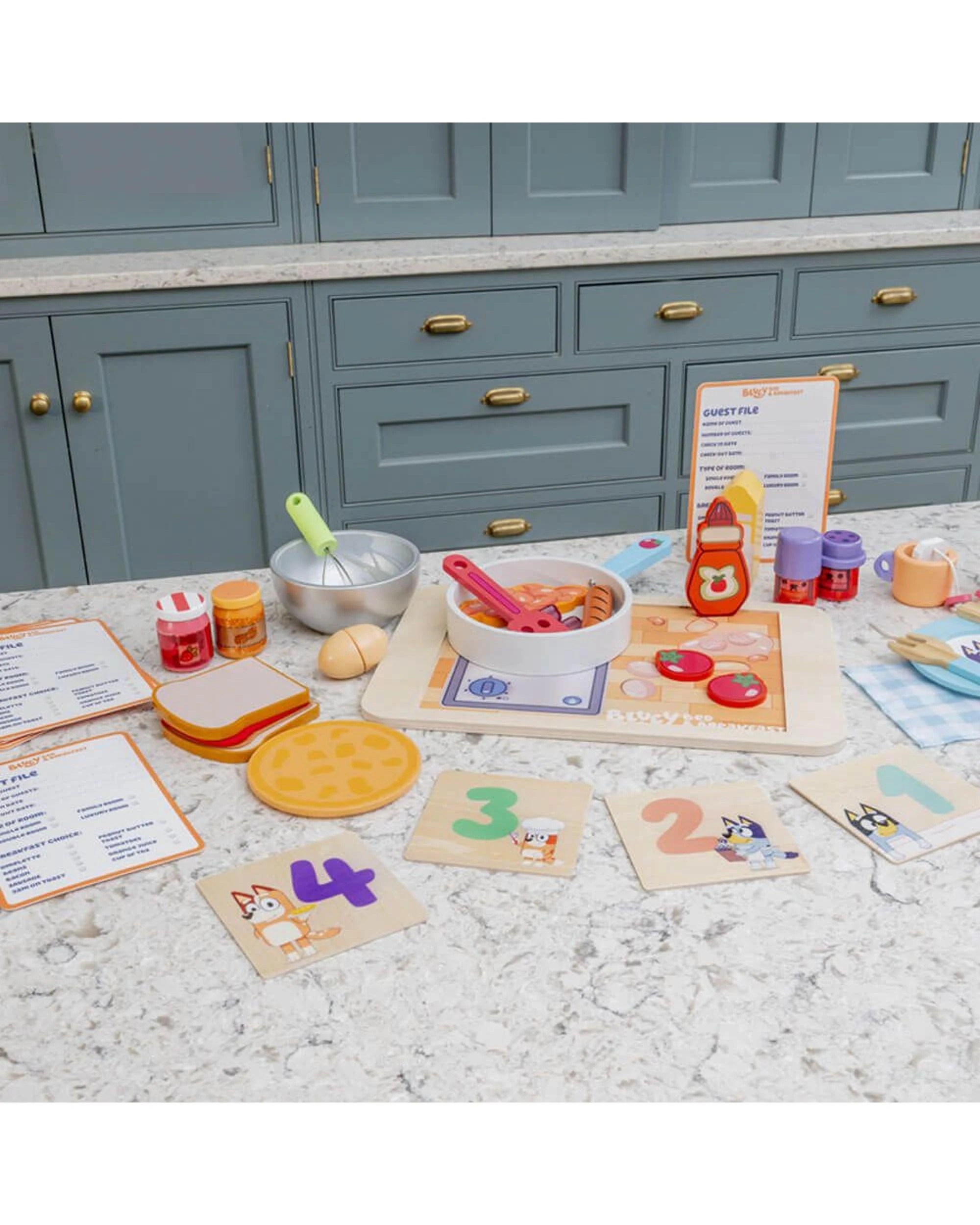 2 Bluey Wooden Hotel Breakfast Tray Playset, 2 of 5