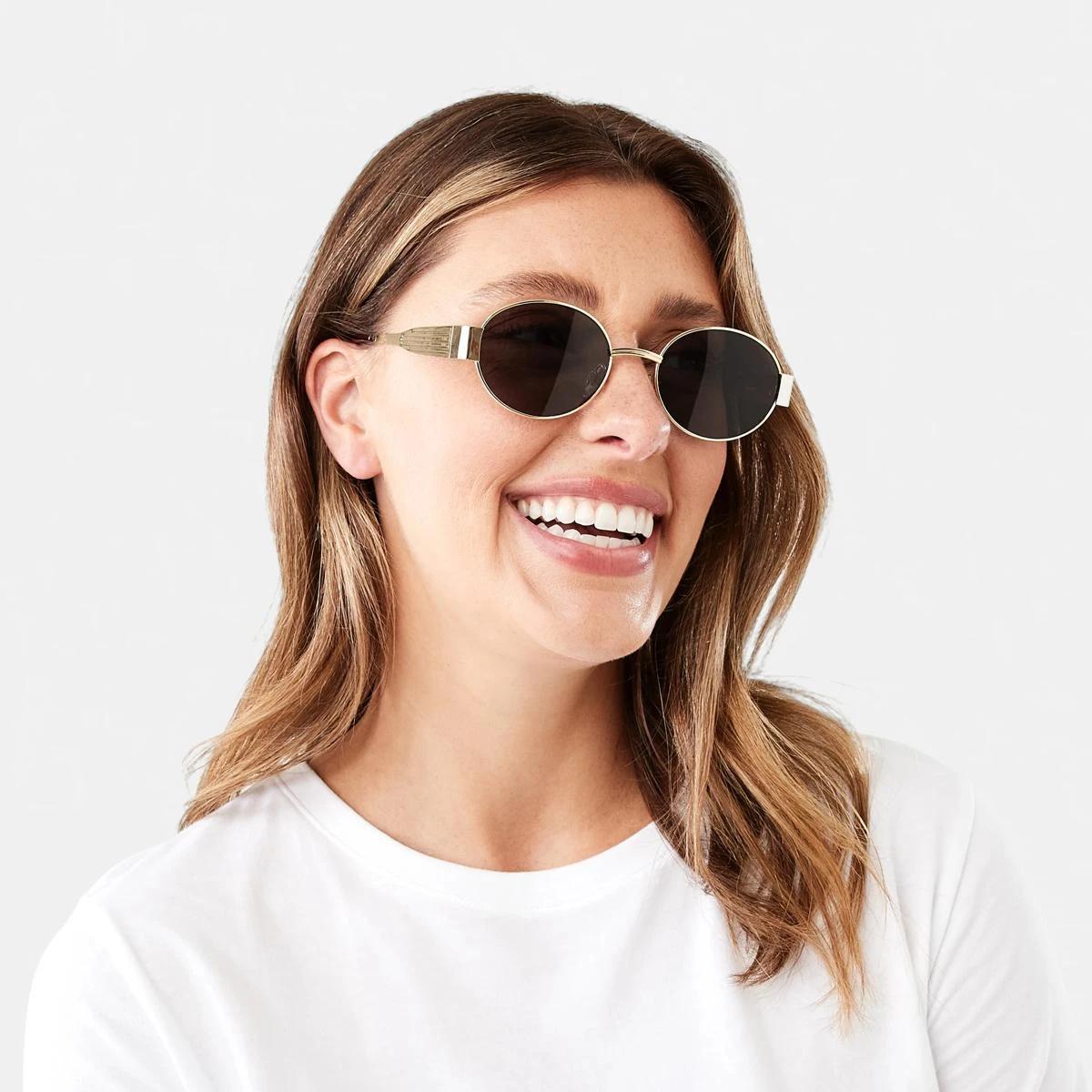 5 Oval Metal Sunglasses Gold, 5 of 8