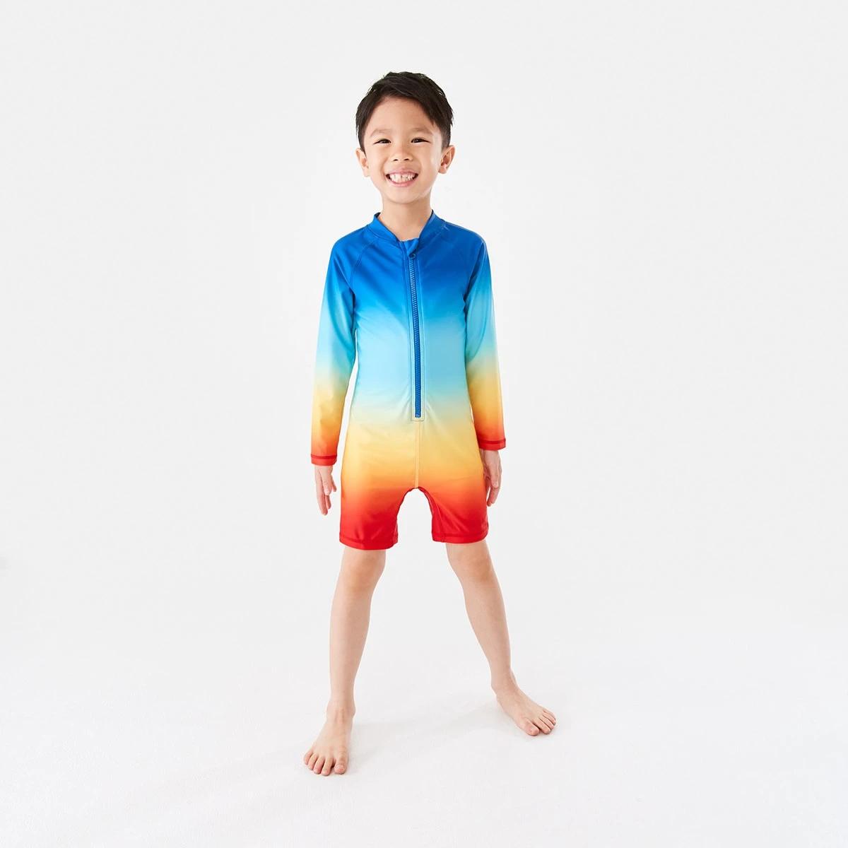6 Long Sleeve Ombre Swimsuit Multi Ombr, 6 of 9