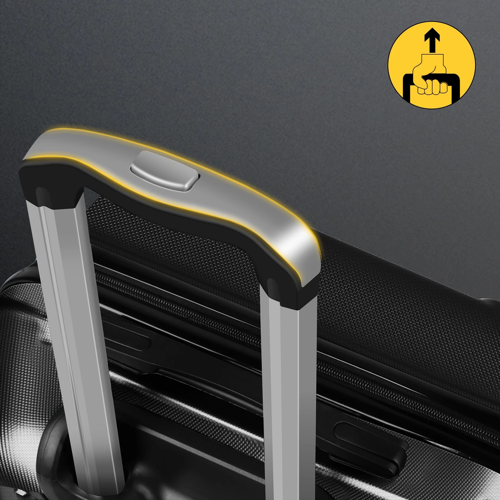 4 Alfordson Luggage 3PCS Set Suitcase Trolley TSA Carry on Hard Case - Black, 4 of 10