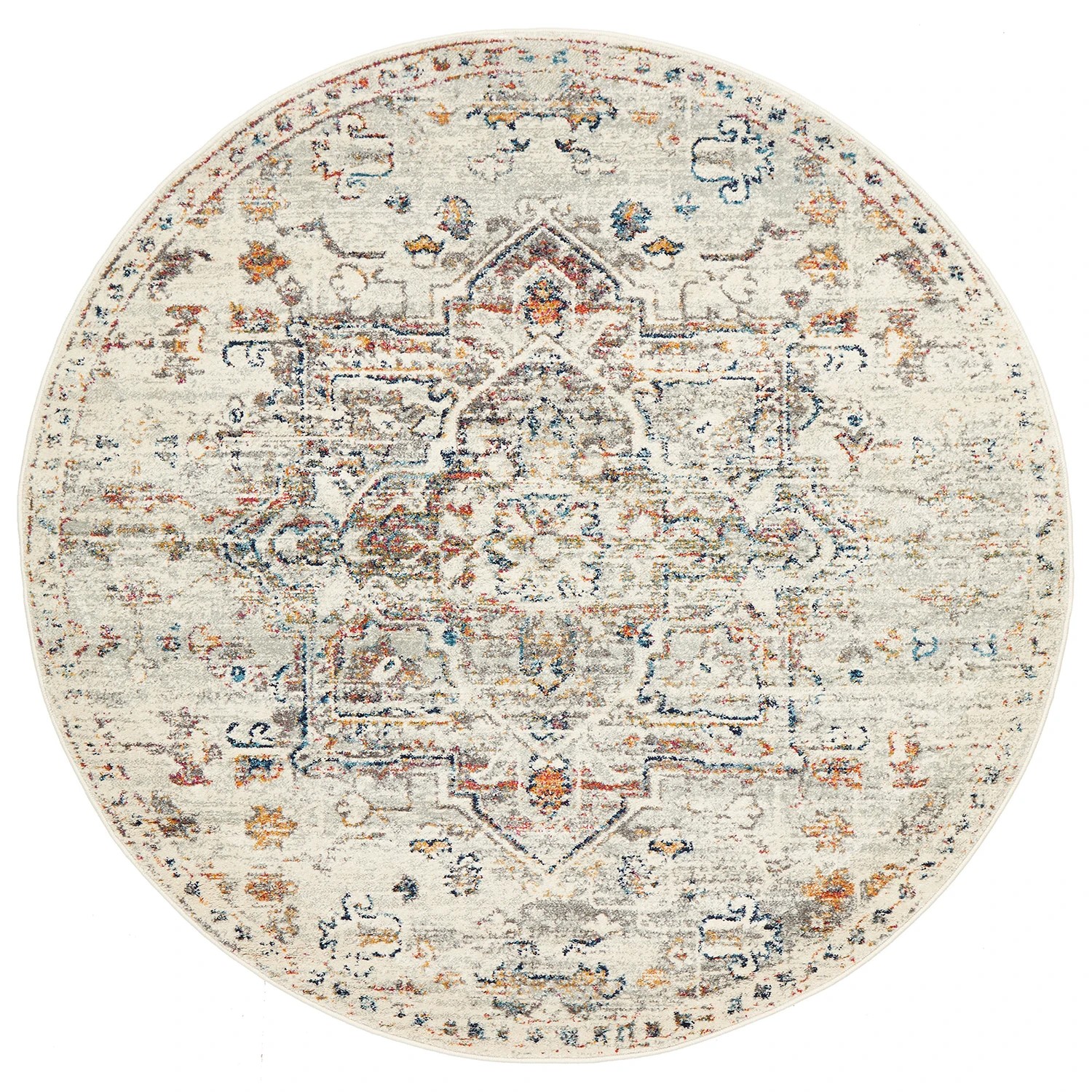 2 Common Ground Rugs Era 911 240x240cm - Large Round Power Loomed Pet Friendly Rug - Natural, 2 of 9