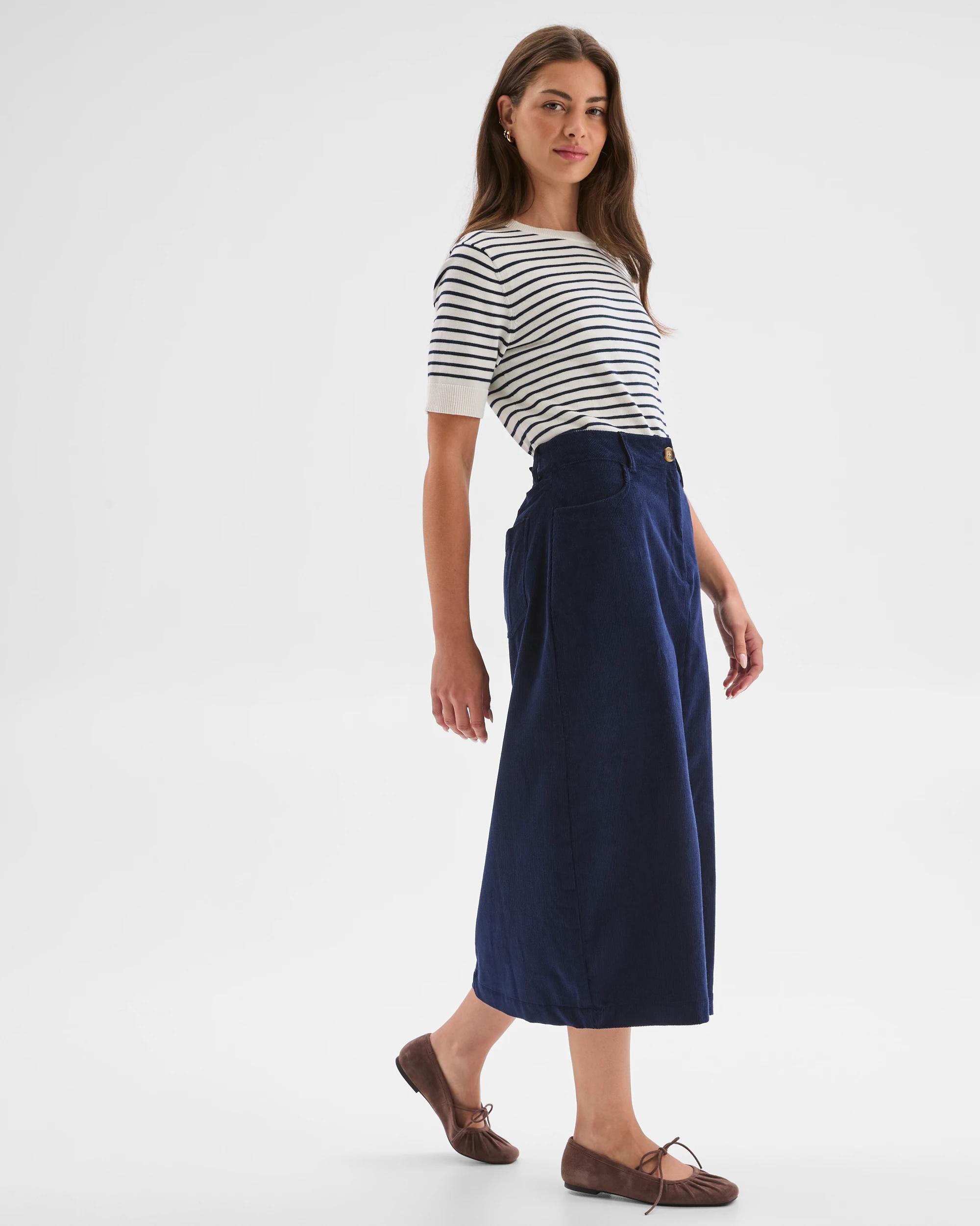 5 Target Petites Midi Corduroy Pencil Skirt INK NAVY, 5 of 7