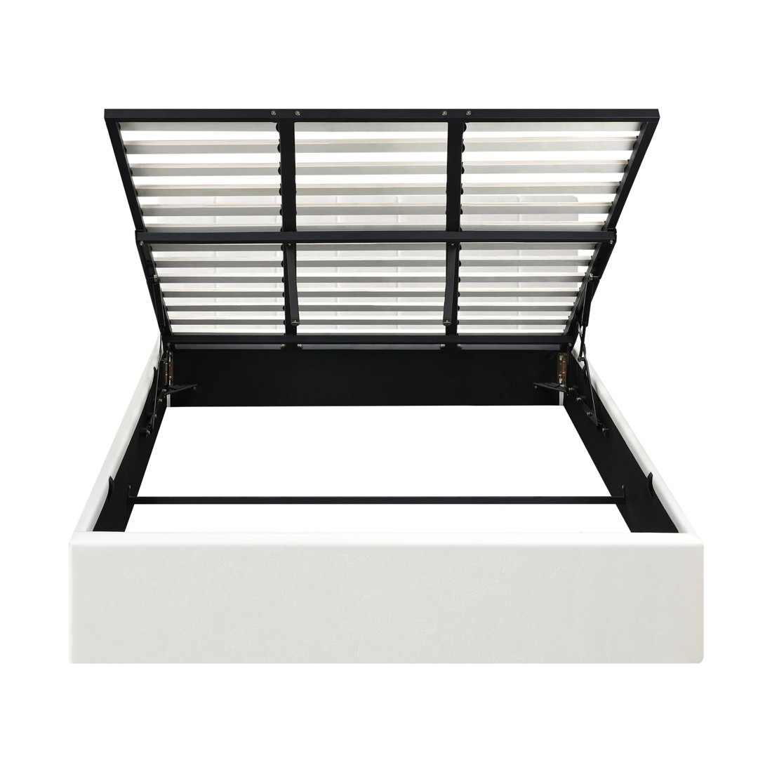 8 Oikiture King Bed Gas Lift Base With Storage Bed Frame
 - White, 8 of 10