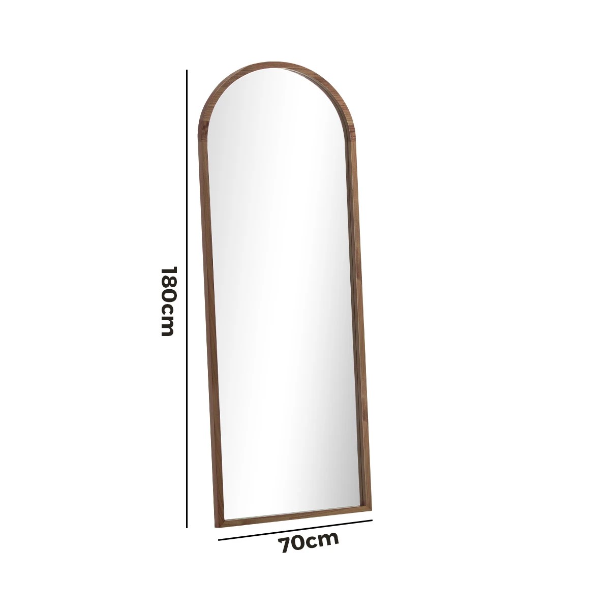9 Oikiture Wooden Full Length Mirror 180x70cm Arched Dressing Floor Mirrors
 - Brown, 9 of 9