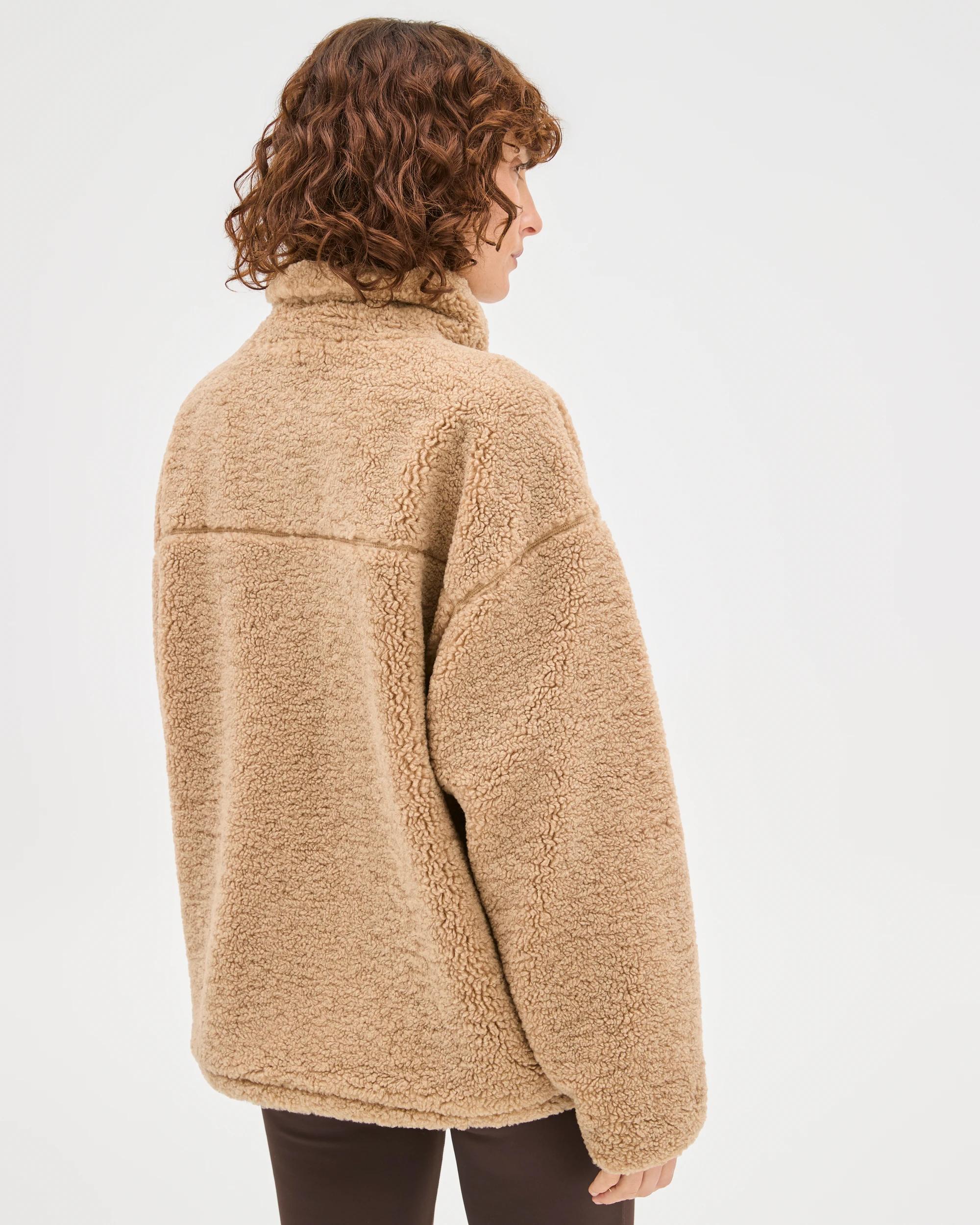 6 Target Woman Relaxed Sherpa Zip Through Jacket CAMEL, 6 of 6