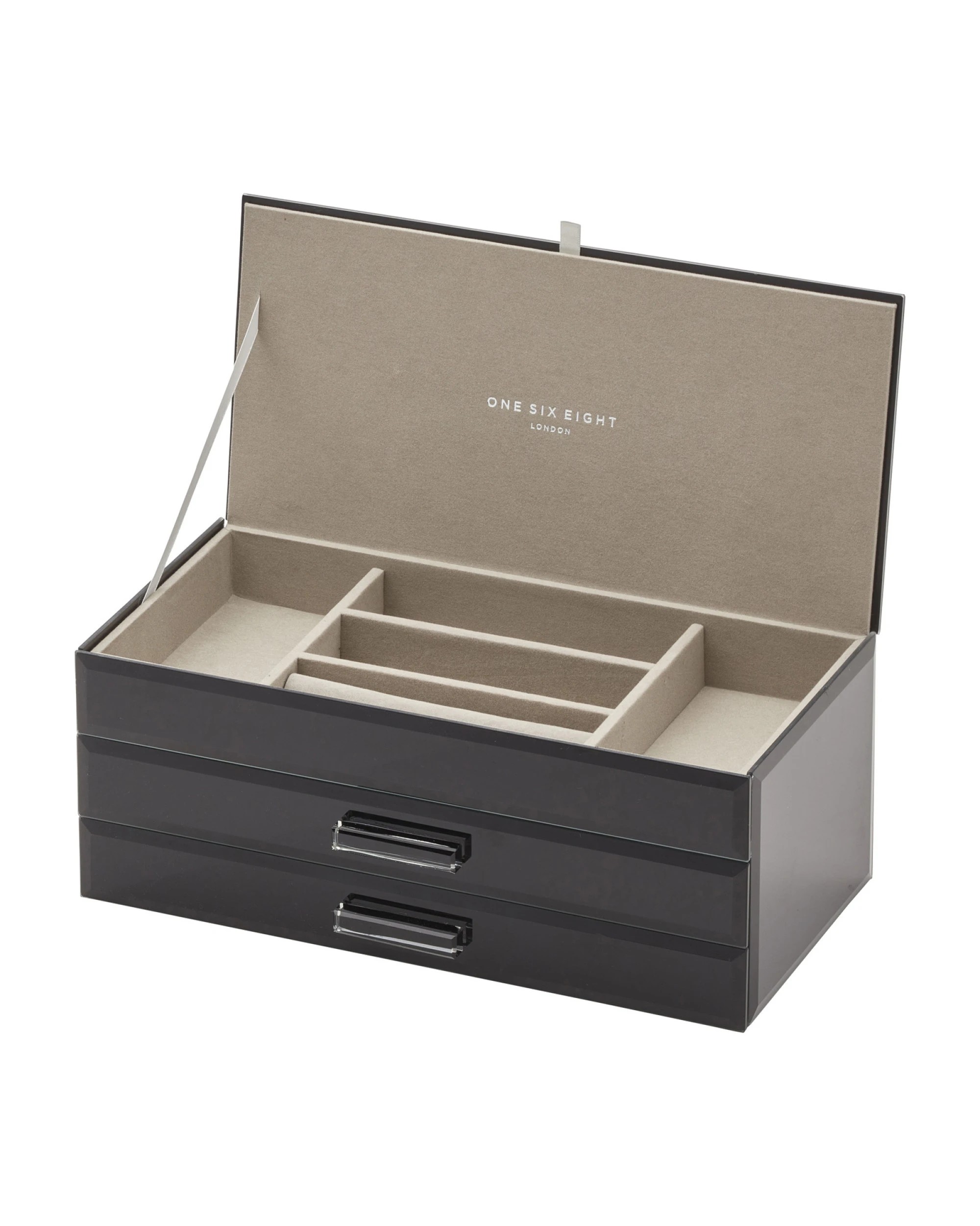 3 One Six Eight London Gabriella Jewellery Box - L - Black, 3 of 7