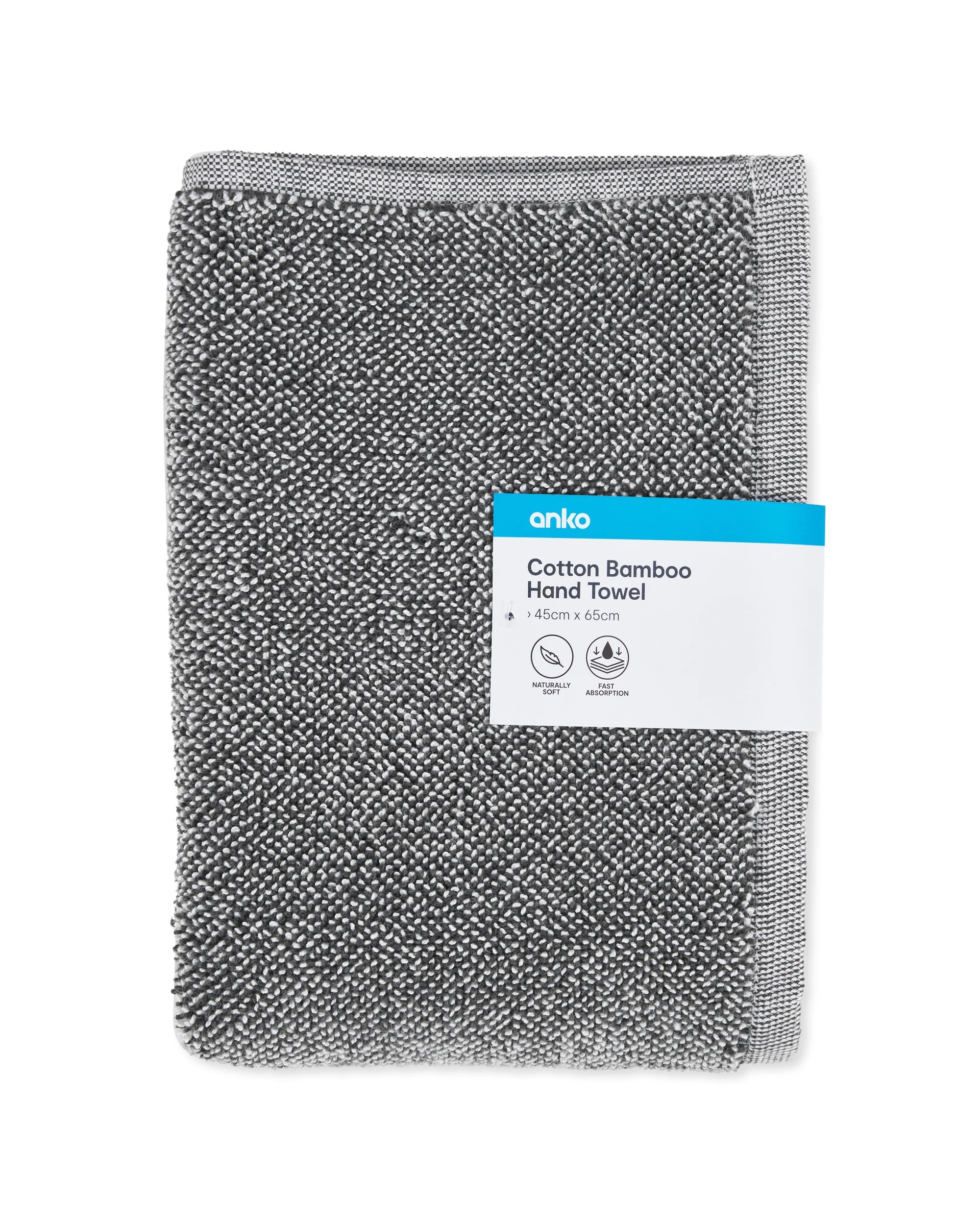 5 Cotton Bamboo Hand Towel - Grey, 5 of 5