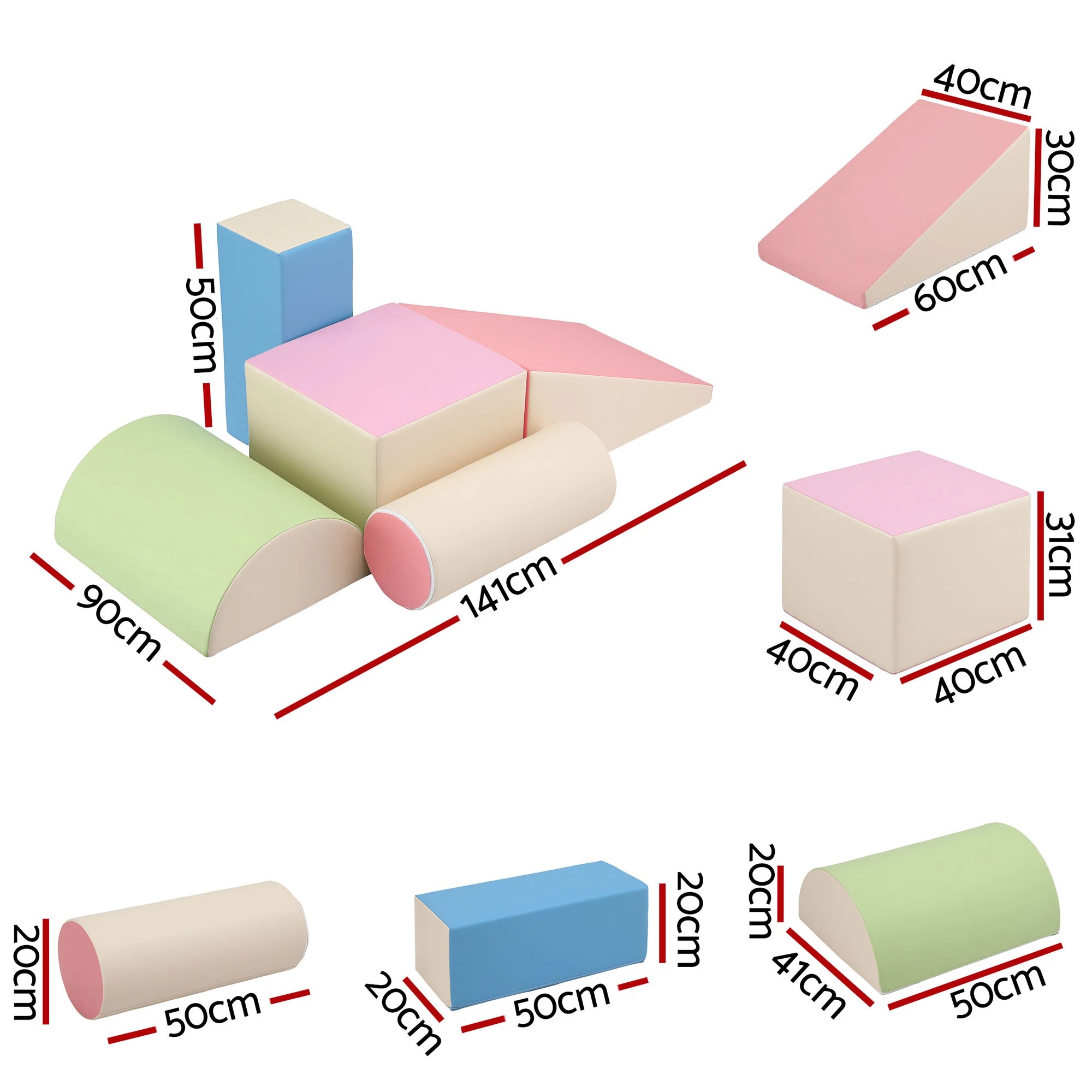 2 Keezi 5-Piece Kids Foam Play Set Climbing Blocks Soft Indoor Toy Rocker - Multi, 2 of 4