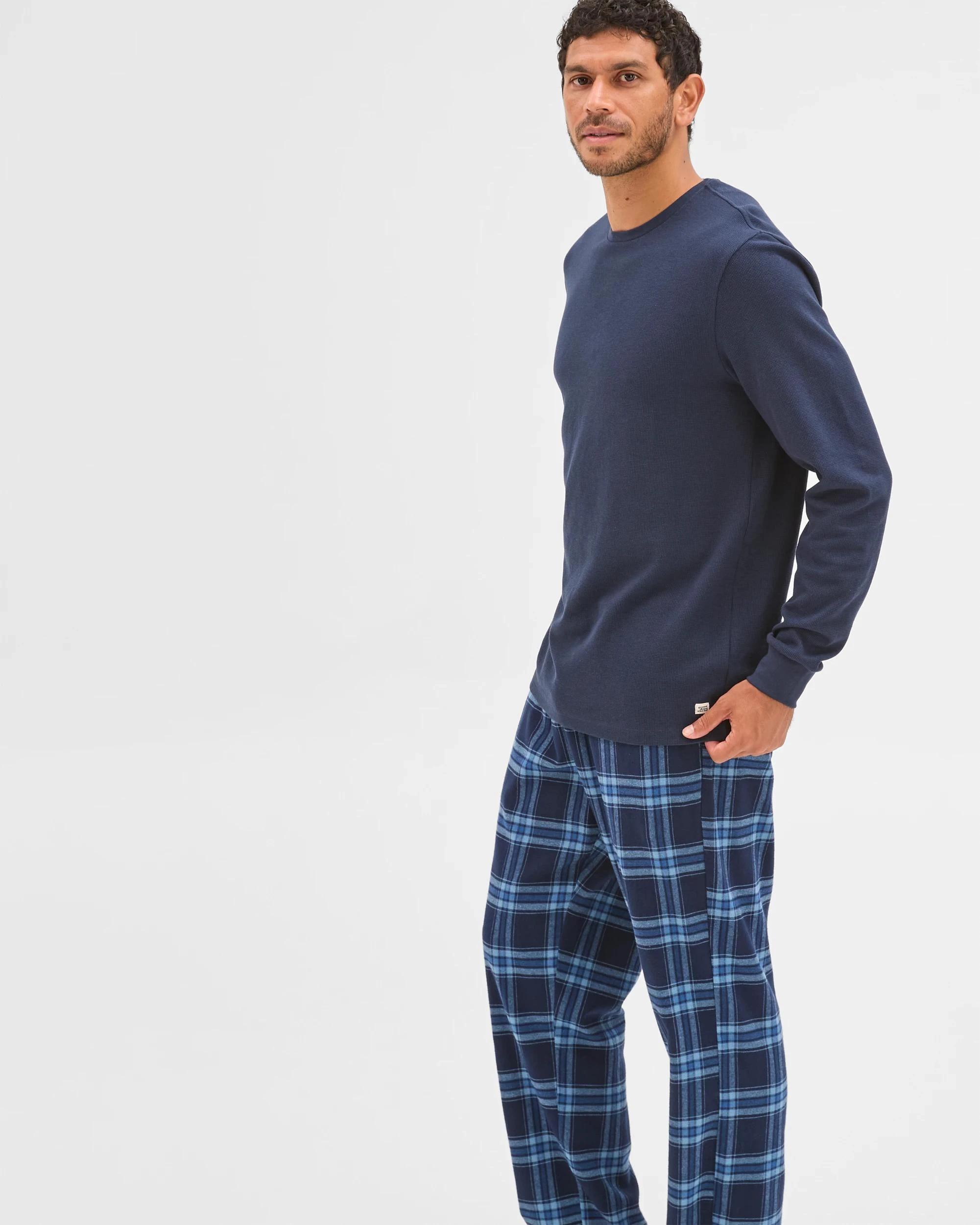 2 Target Man Waffle Flannelette Pyjama Set NAVY, 2 of 7