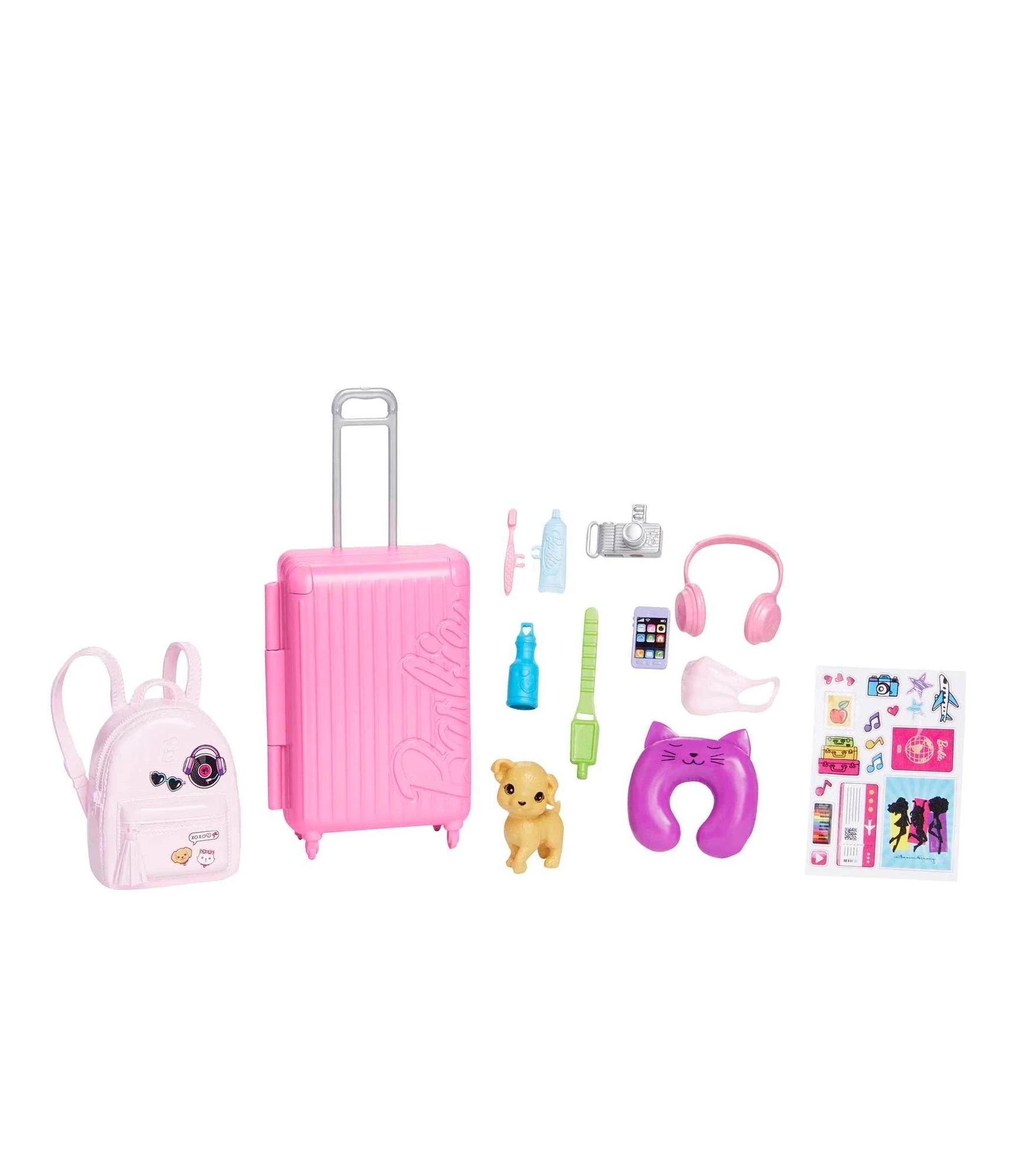 3 Barbie Doll And Accessories Travel Set - Pink, 3 of 5