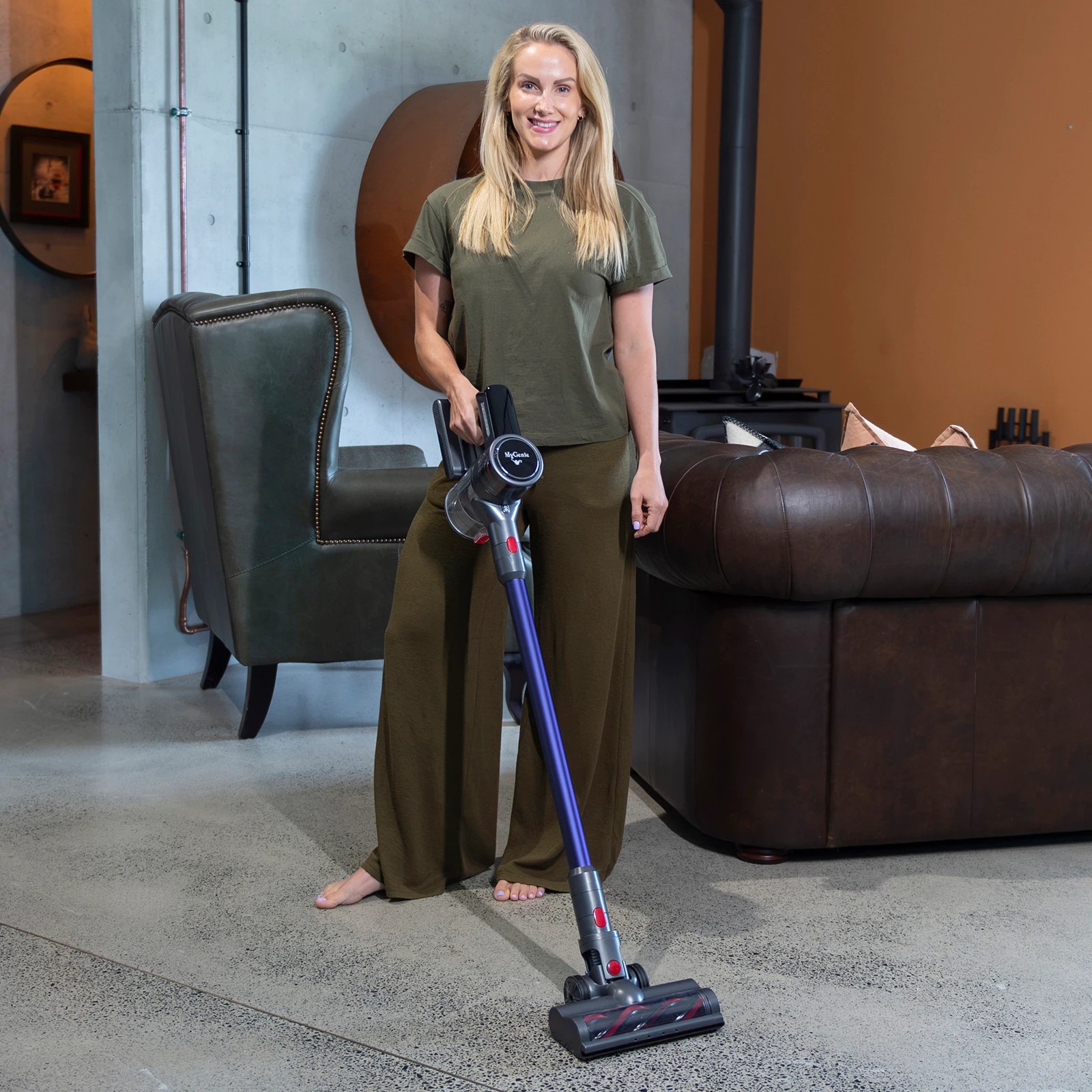 2 MyGenie X-Lite HYDRA Glide Pro Cordless Stick Vacuum Mop Lights HEPA - Blue, 2 of 10