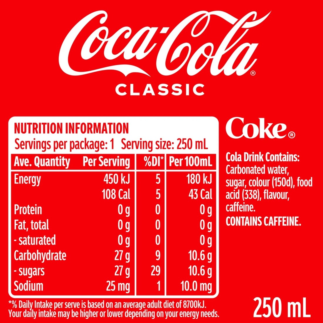 2 Coca-Cola Classic Soft Drink Can 250ml, 2 of 3