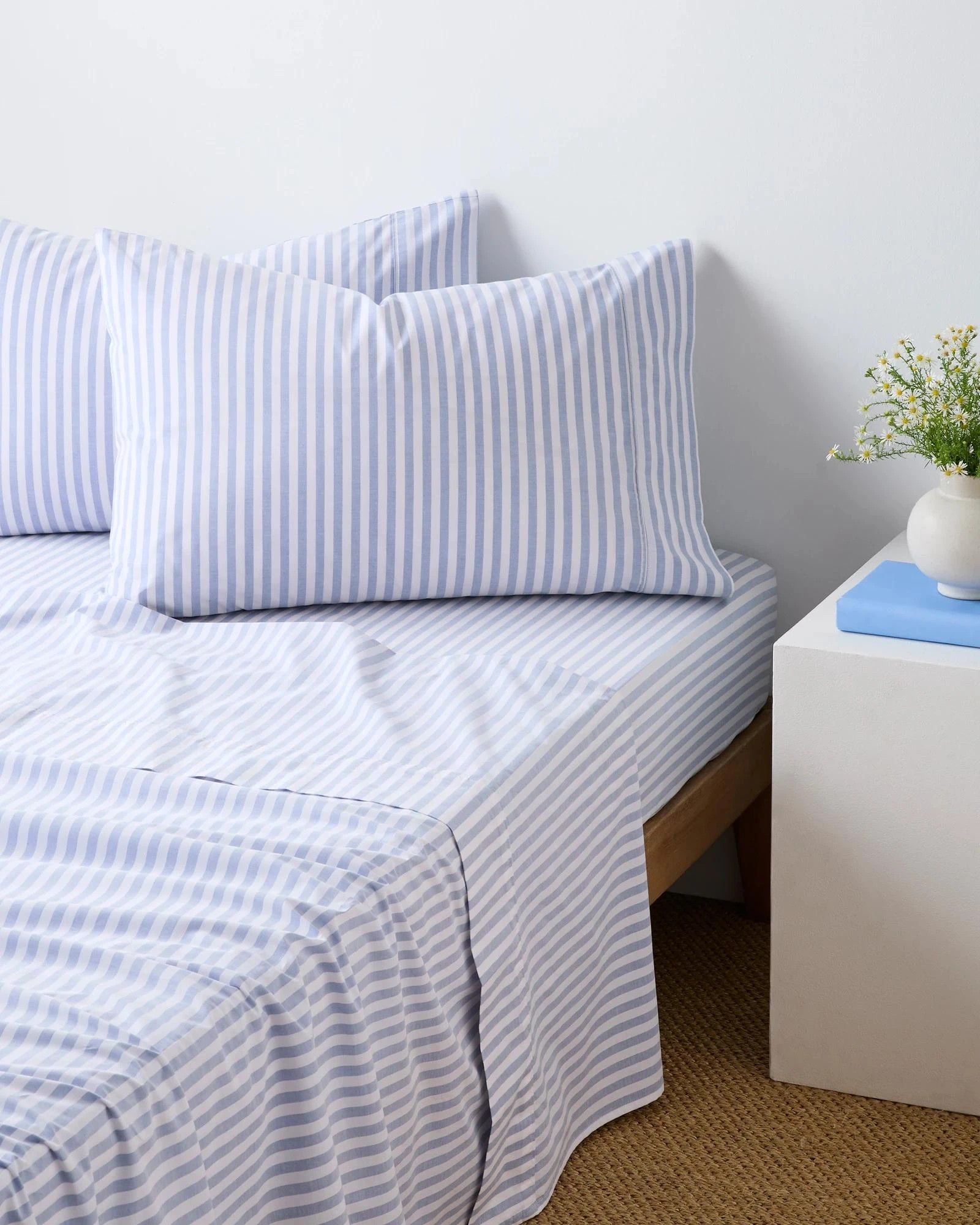 1 Target Australian Cotton Mix & Match Flat Sheet - Single Bed - Blue, 1 of 2