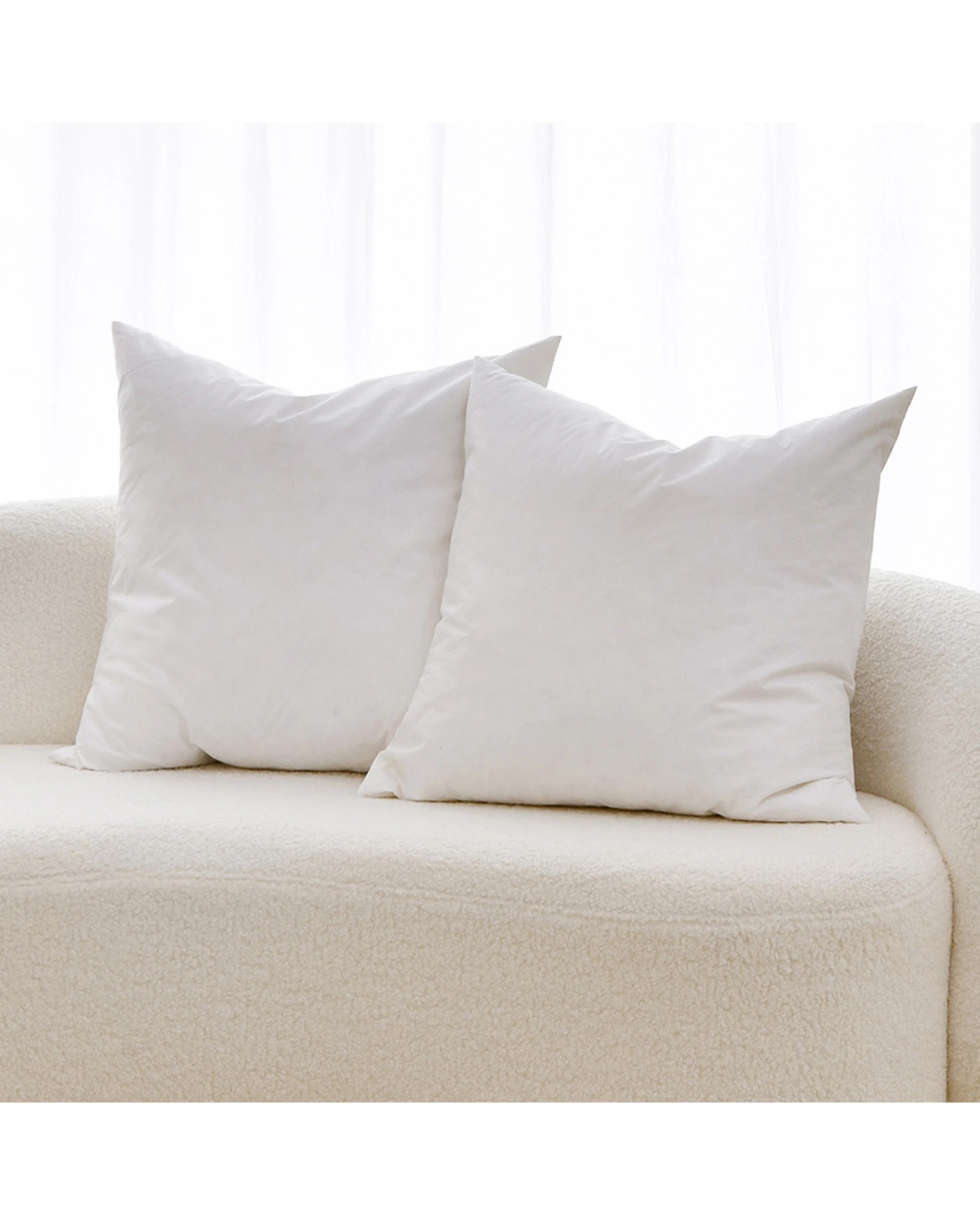 1 Dreamaker Square Cushion Insert White Duck Feather Fill Twin Pack 50x50cm - White, 1 of 9