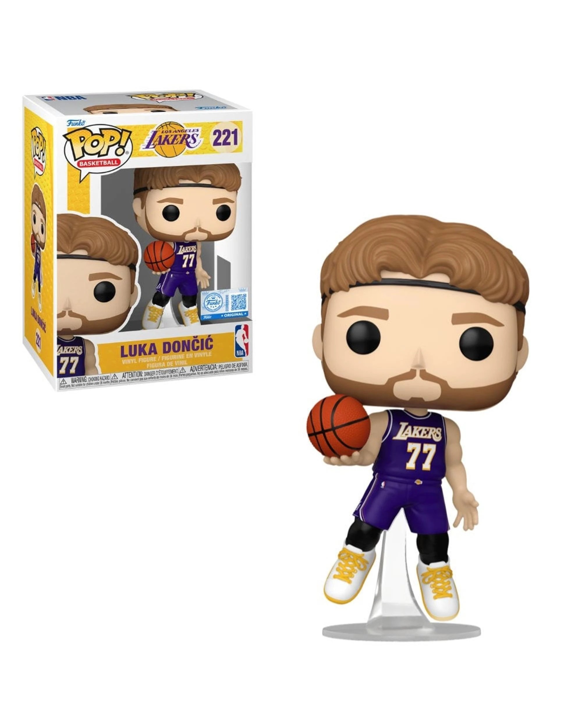 1 NBA Lakers Luka Doncic Purple Jersey Funko POP! Vinyl, 1 of 3