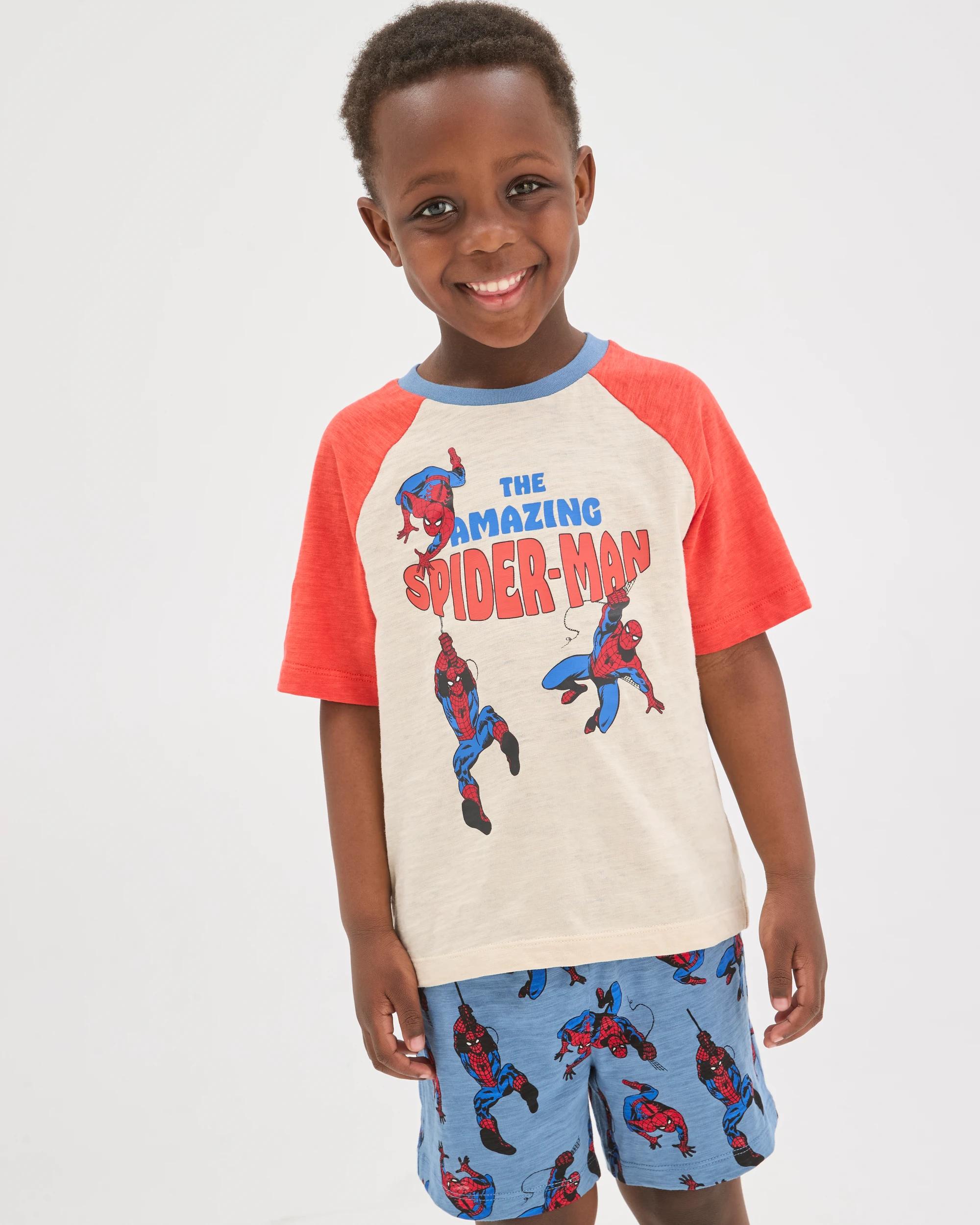 5 Disney Marvel Spider-Man Australian Cotton Younger Boys Raglan Sleeve Knit Pyjama Set SPIDER-MAN MULTI, 5 of 8