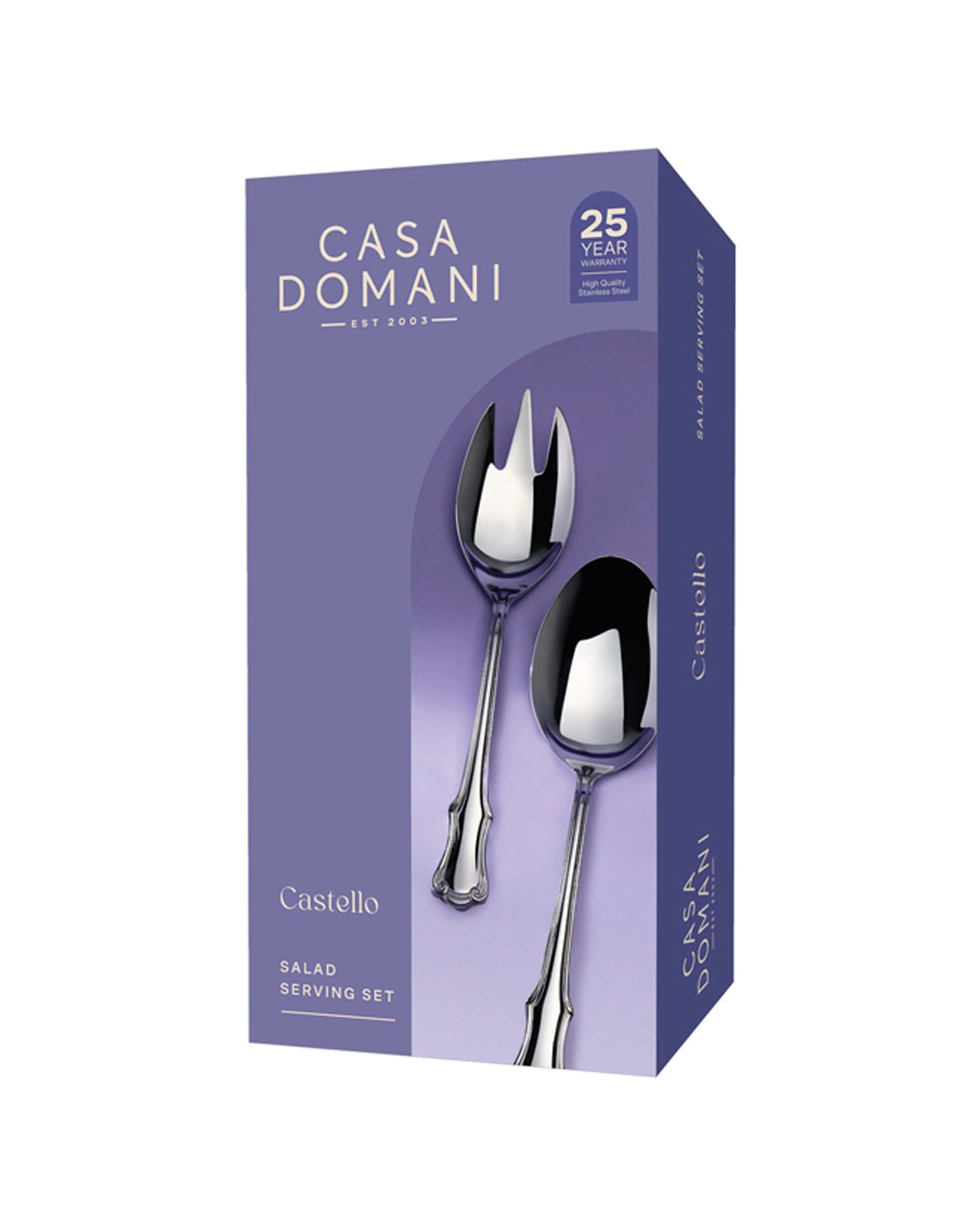 2 Casa Domani Castello 2-Piece Stainless Steel Salad Serving Set - Silver, 2 of 3