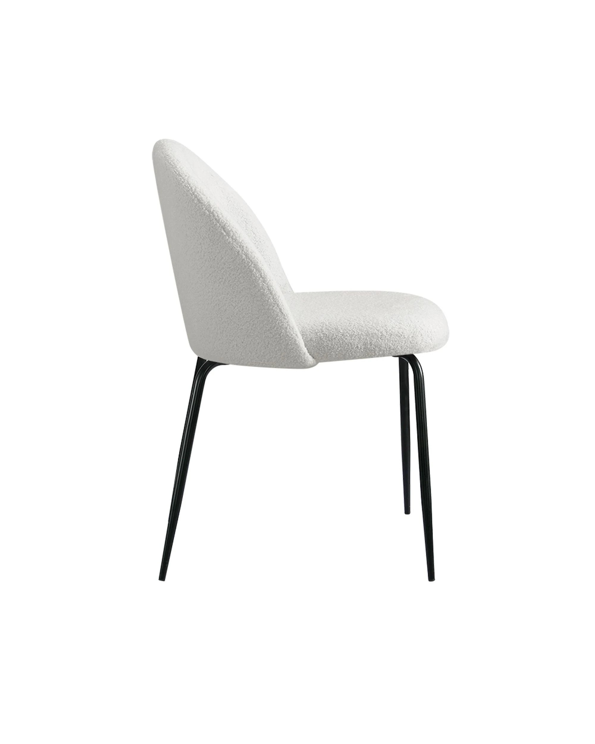 3 Artiss Dining Chairs Set of 2 Sherpa Boucle - White, 3 of 4