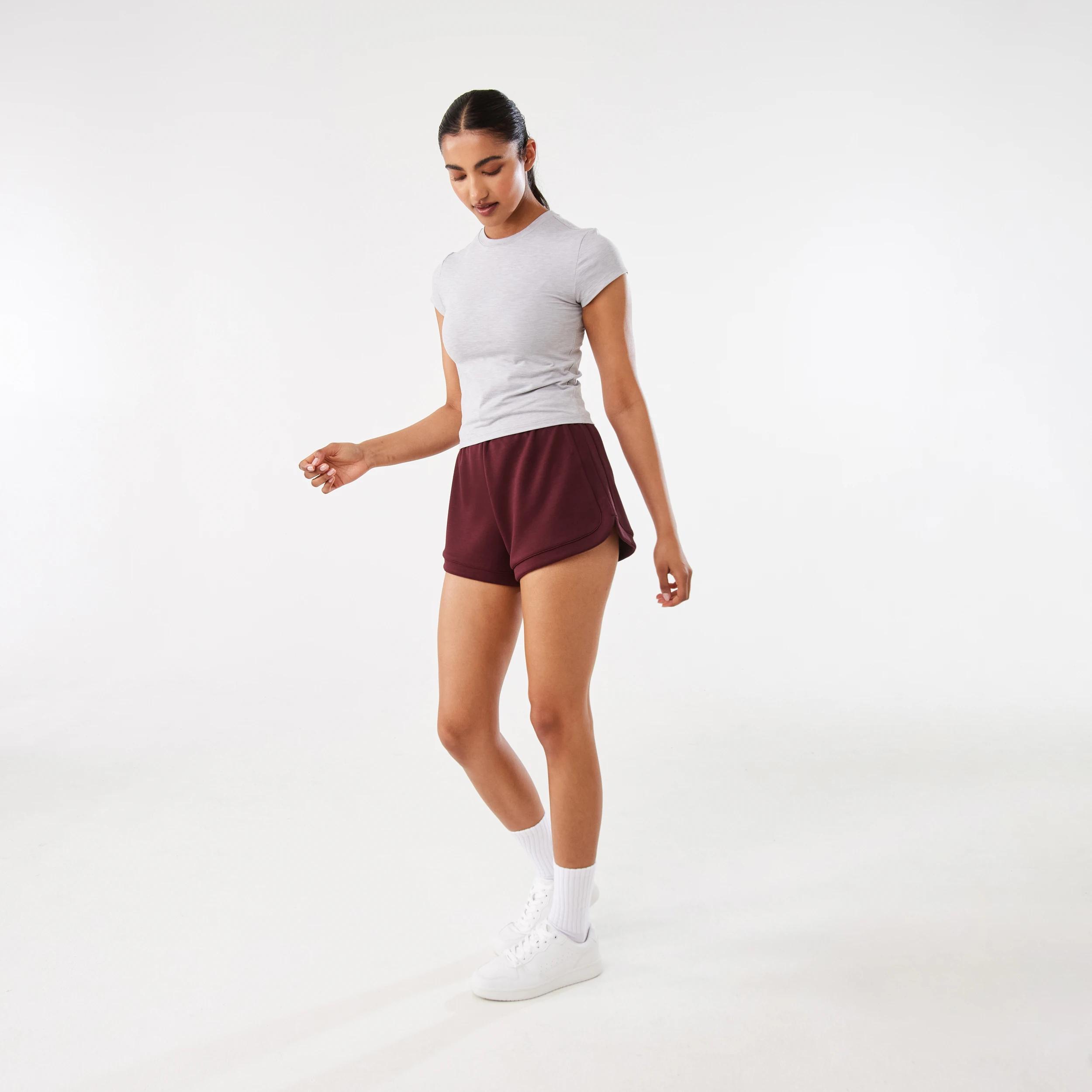 2 Active Womens Scuba Shorts BURGUNDY CHERRY, 2 of 7