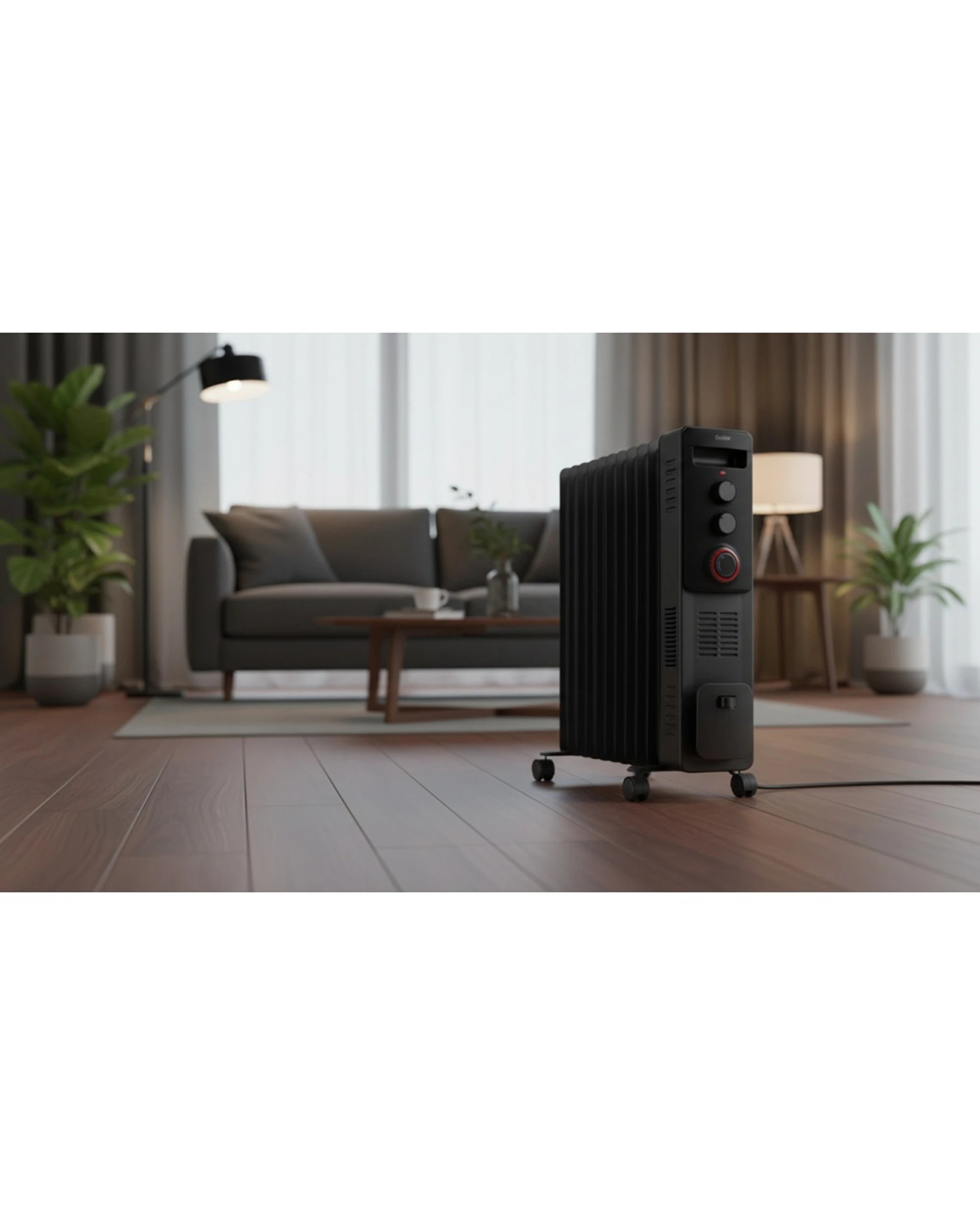 2 Goldair Oil Column Heater With Timer Turbo Fan & 3 Heat Settings 2400W - Black, 2 of 2