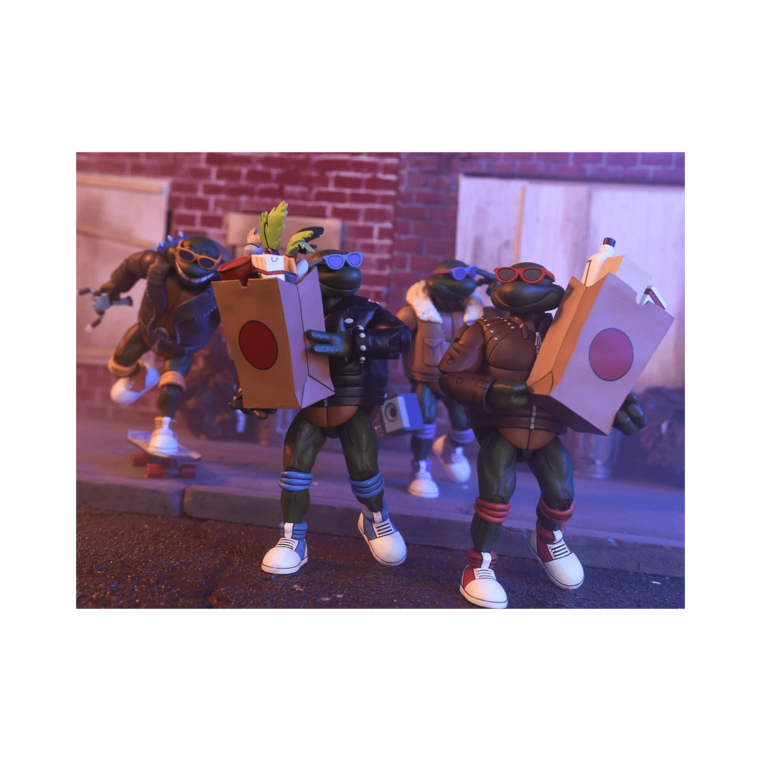 6 NECA Teenage Mutant Ninja Turtles Cartoon Punk Turtles 7 inch Action Figure 4 Pack, 6 of 8