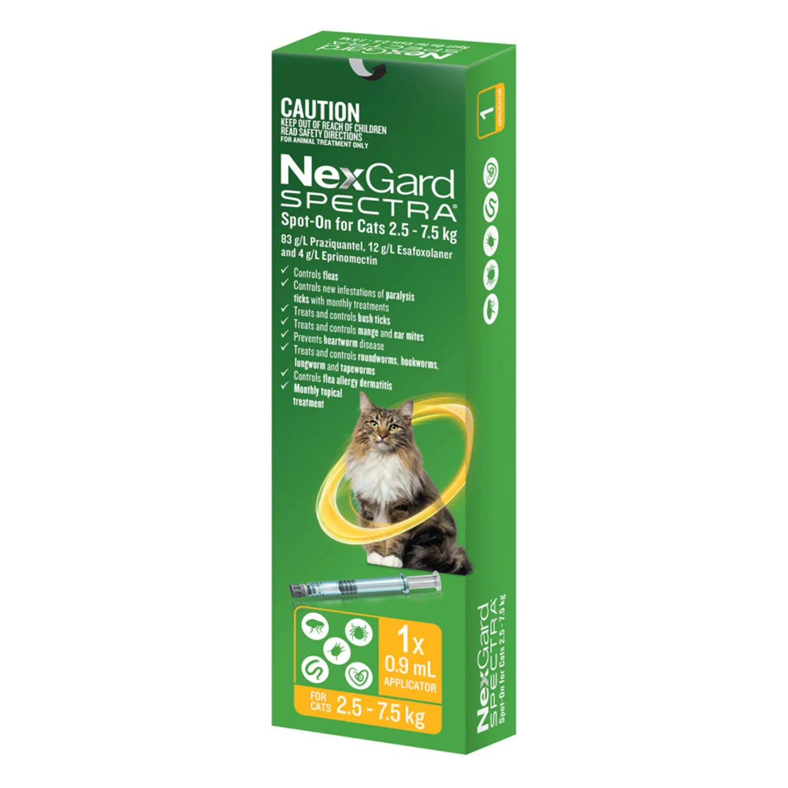 1 Nexgard Spectra Spot-on For Cats (2.5 - 7.5 Kg) - 1pack, 1 of 2
