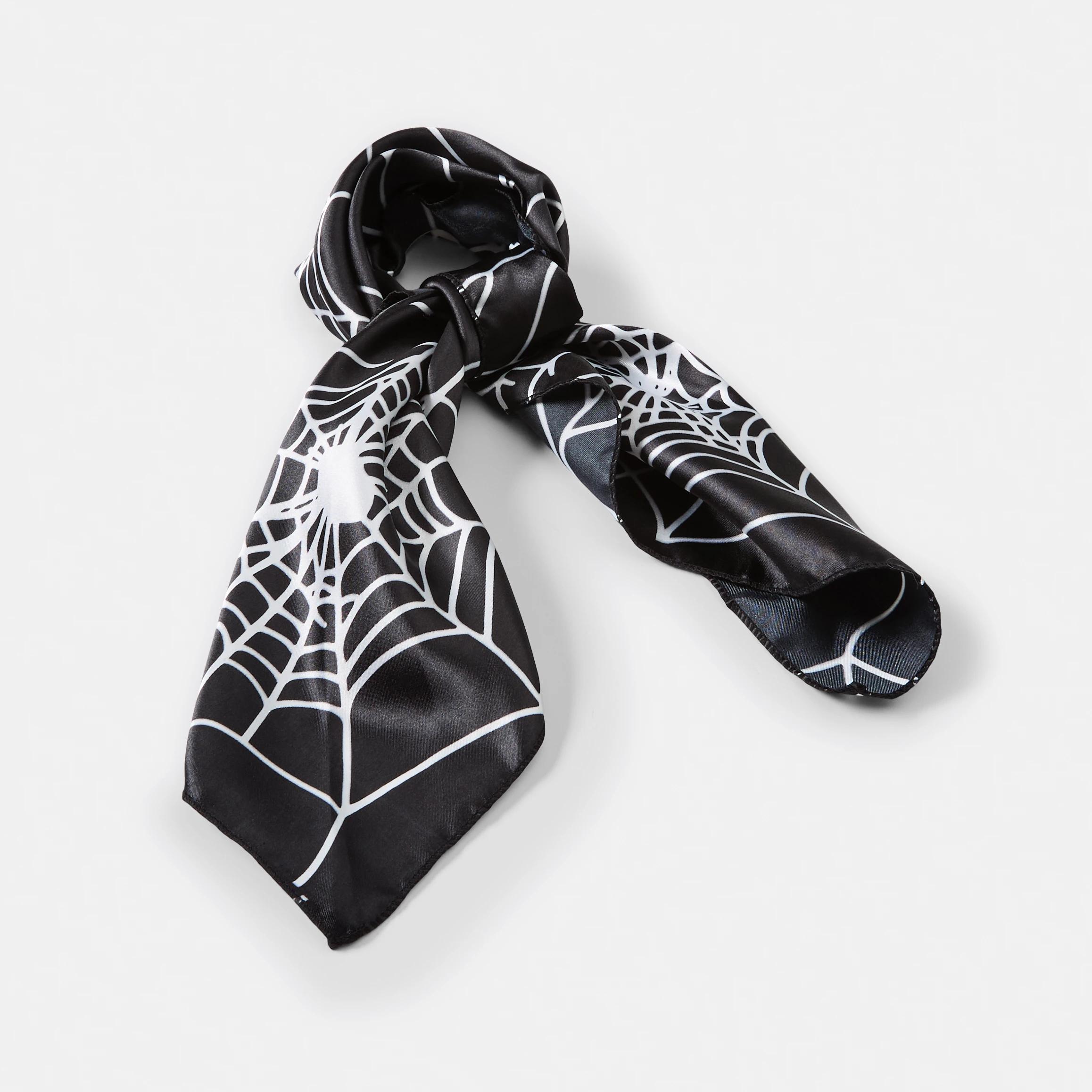 3 Spider Web Scarf - Black and White Black, 3 of 6