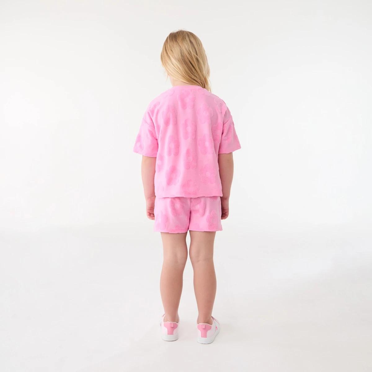 6 Short Sleeve Texture T-shirt Pnk Flower, 6 of 6