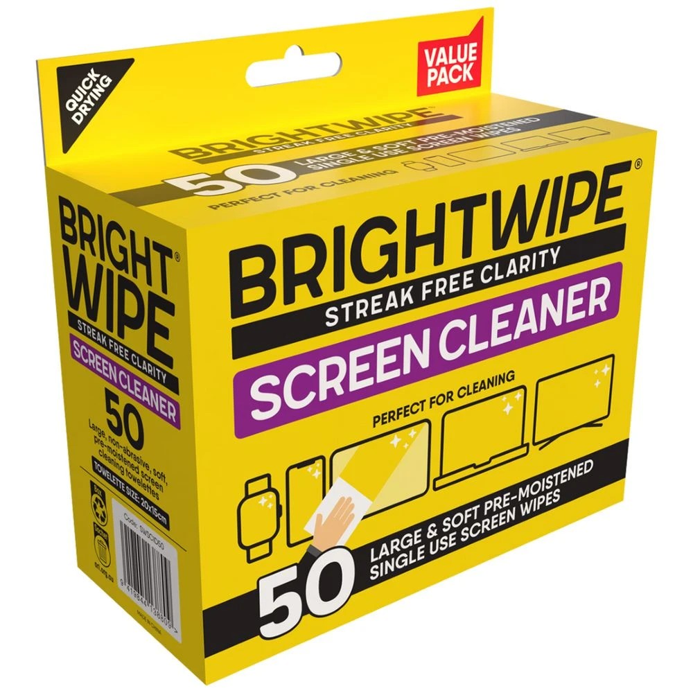 2 Brightwipe Screen Cleaning Wipes 50 Piece Pillow Pack, 2 of 3