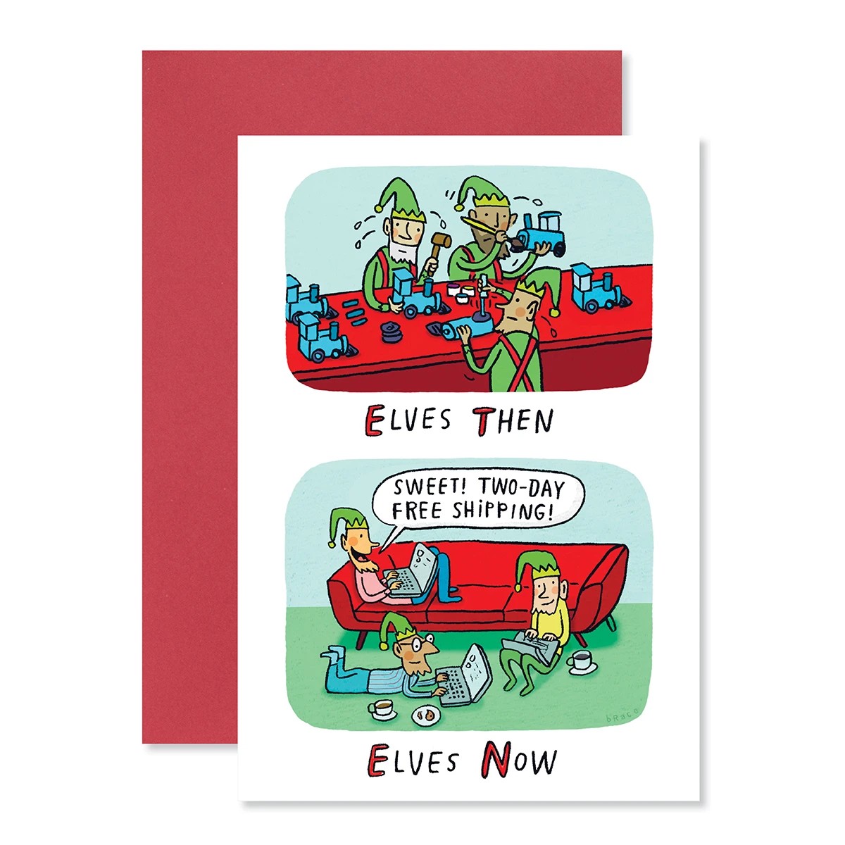 1 Hallmark Christmas Card - Elves, 1 of 3