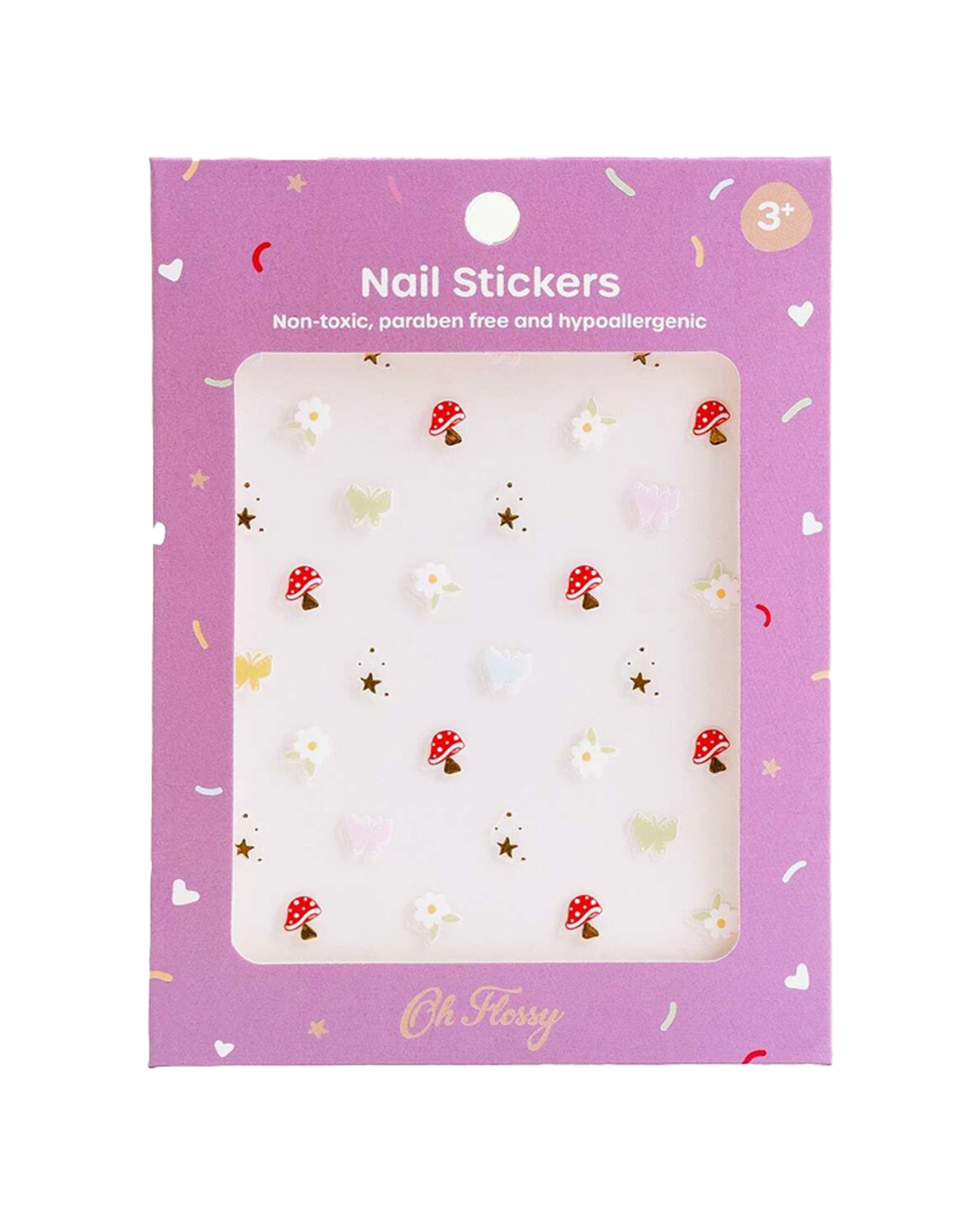 2 OH FLOSSY 2PK Non-Toxic Kids Nail Stickers Design Magic Garden - Multi, 2 of 3