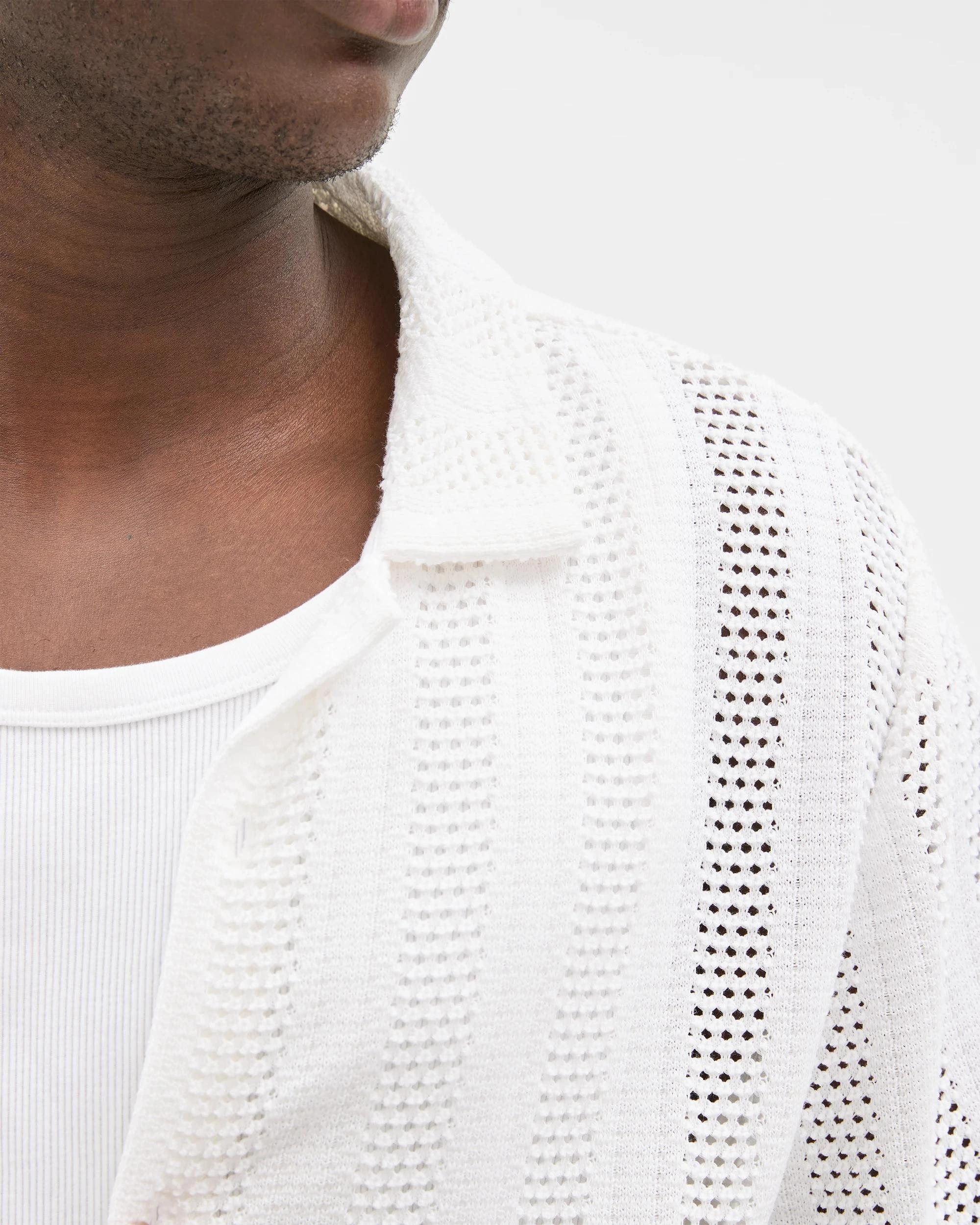 5 Australian Cotton Blend Knit Resort Shirt - Commons WHITE, 5 of 6