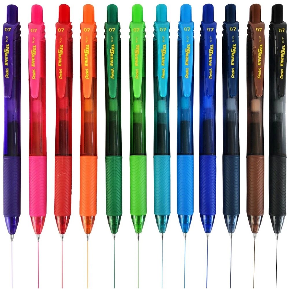 4 Pentel Energel X BL107 Gel Pen 0.7mm Green, 4 of 5