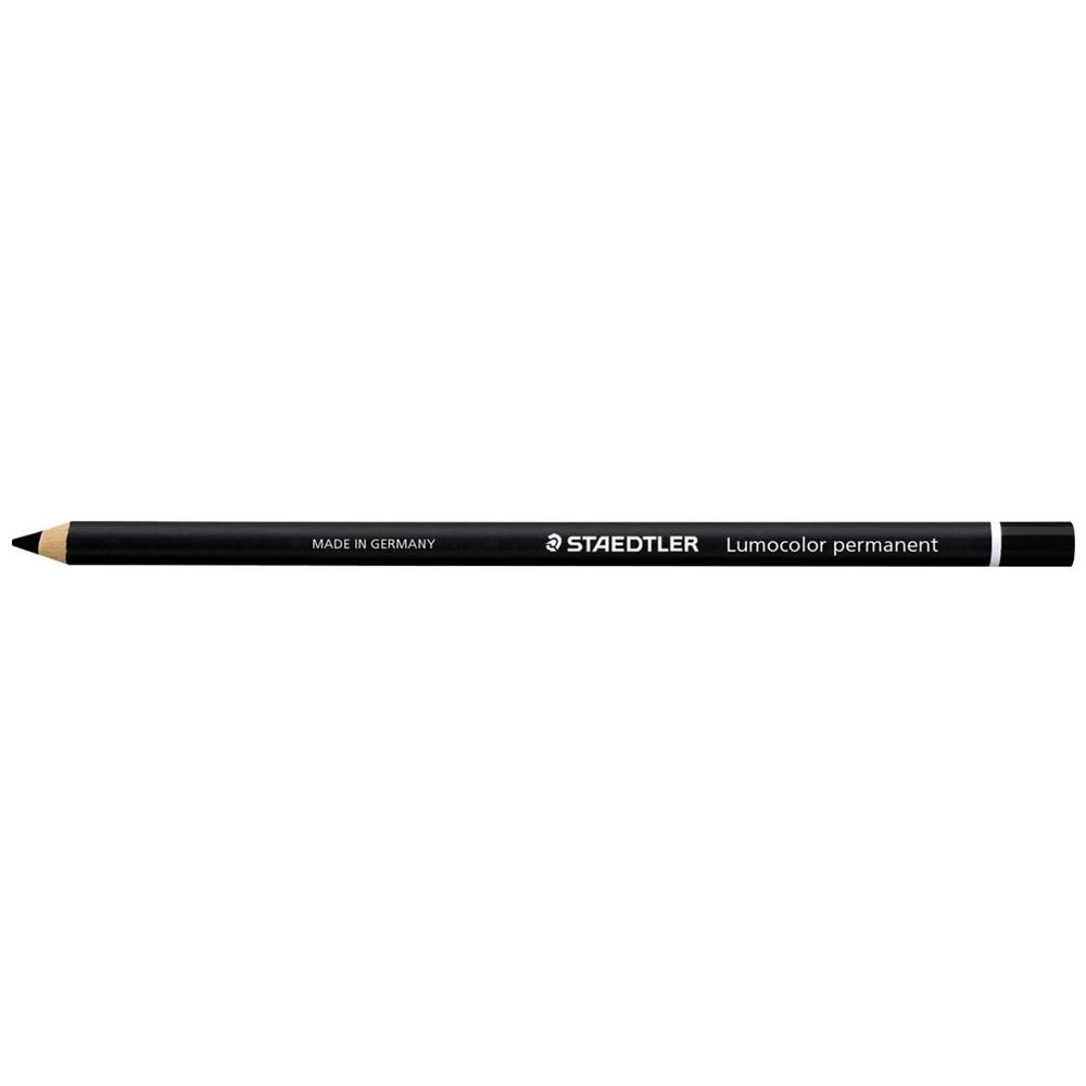 1 Staedtler Lumocolor Glasochrom Permanent Pencil Black, 1 of 3