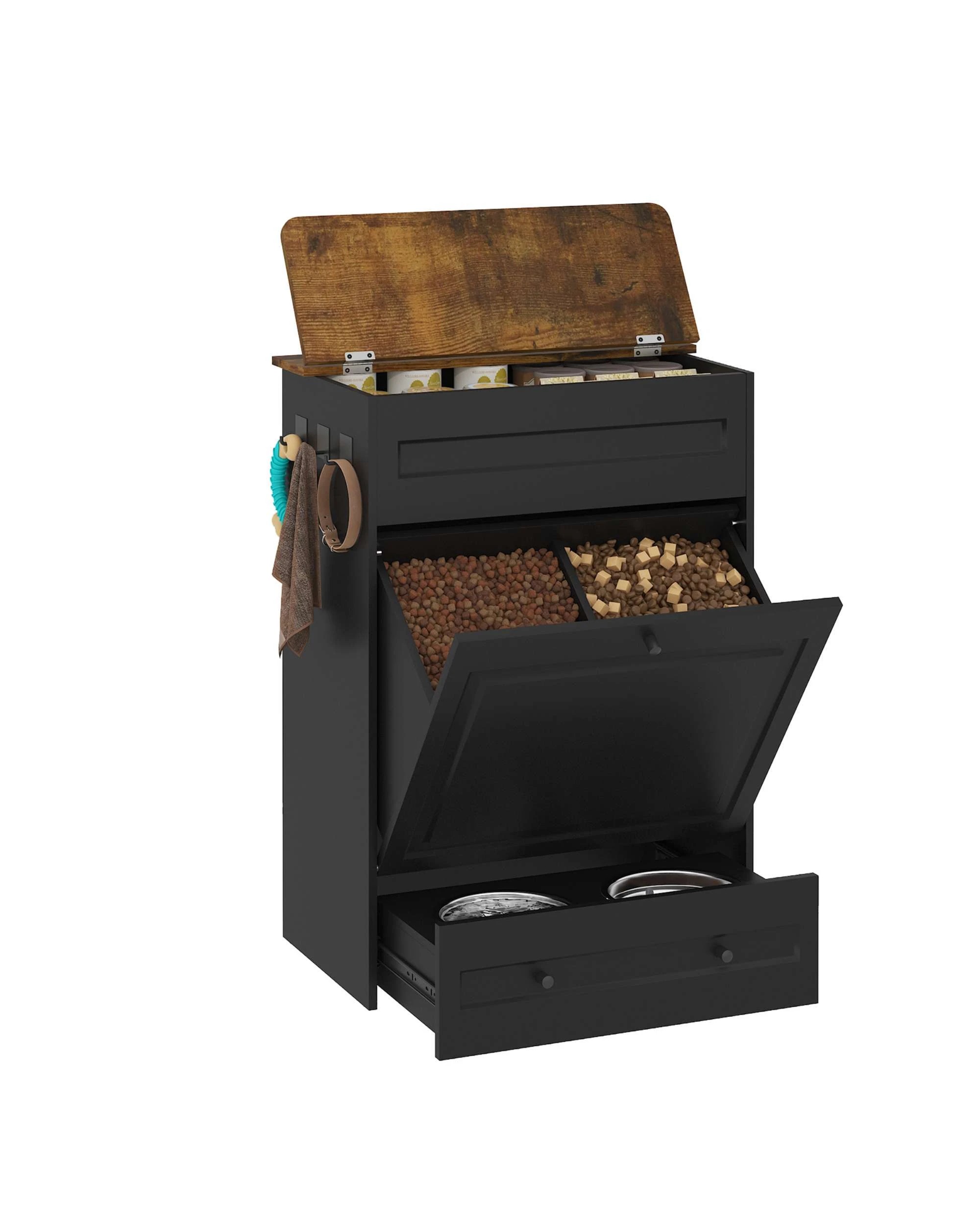 5 Advwin Feeding Station Storage Cabinet Pet Feeder, 5 of 9