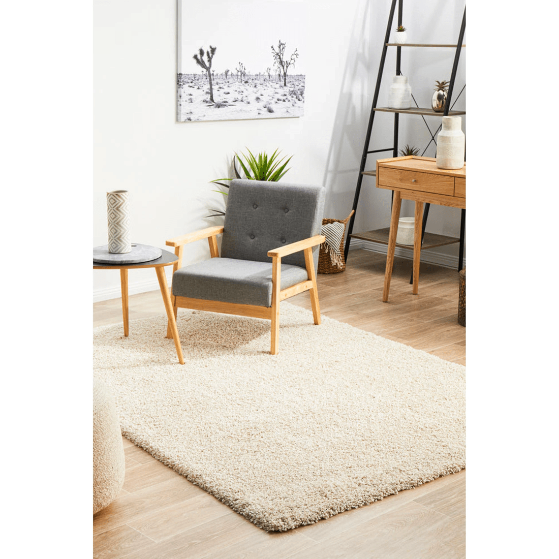 3 Rug Culture Laguna Cream Power-Loomed Polypropylene Rug - 40 mm Pile (Made in Turkey) - Natural, 3 of 9