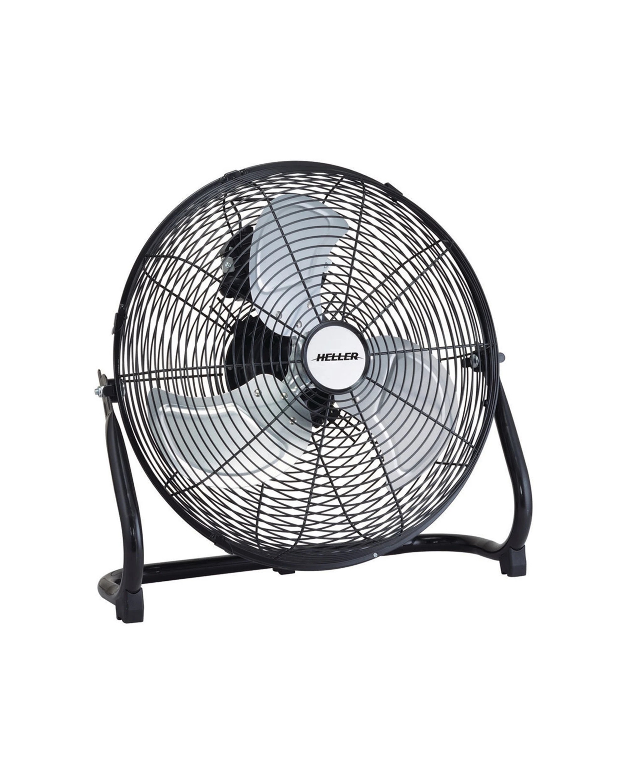 1 Heller 40cm High Velocity Air Fan - Tilt Adjustable - Aluminium Blades - Black, 1 of 3