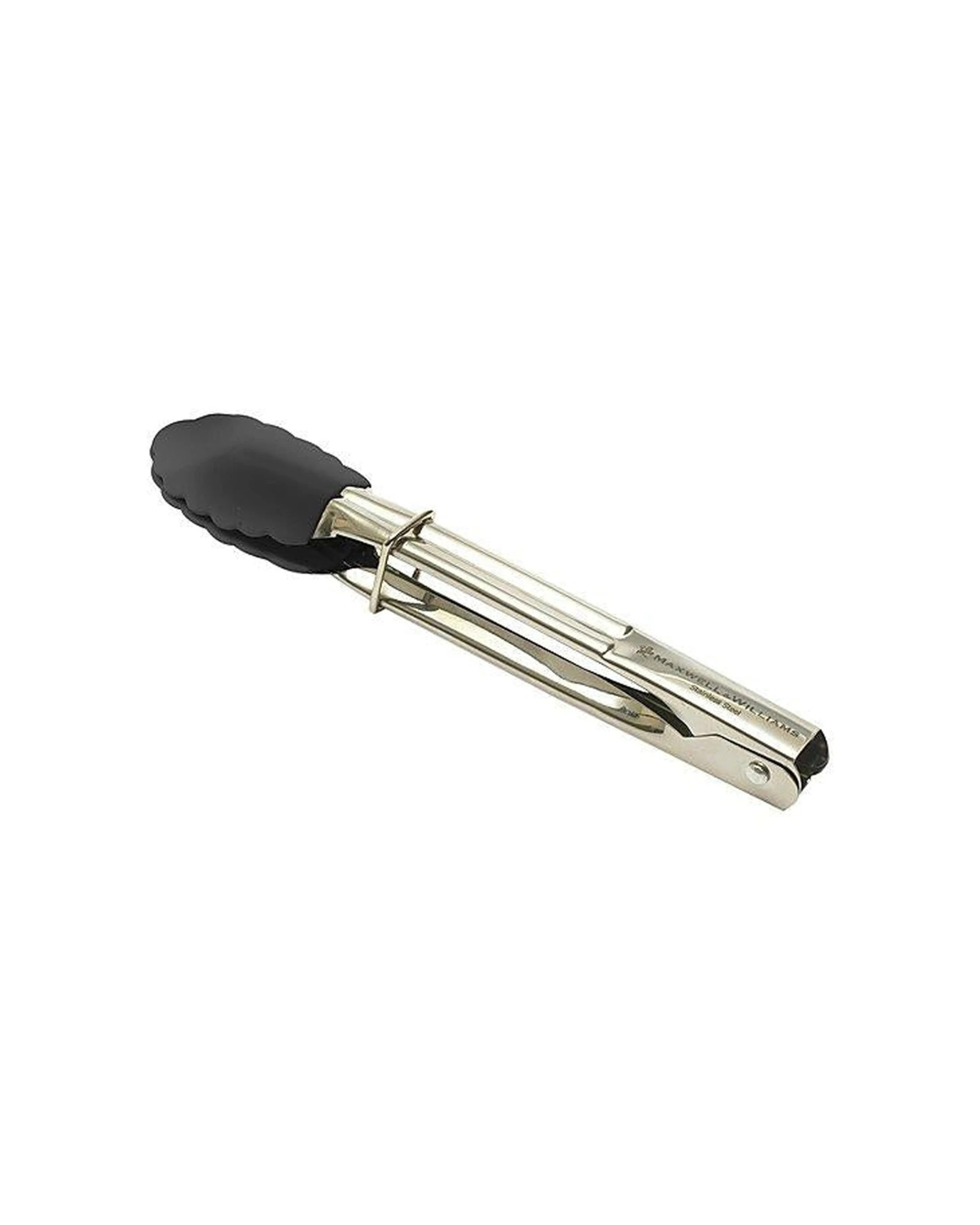 2 Maxwell & Williams 6PK Grabbers Mini Tongs 18cm Stainless Steel Silicone - Black, 2 of 2