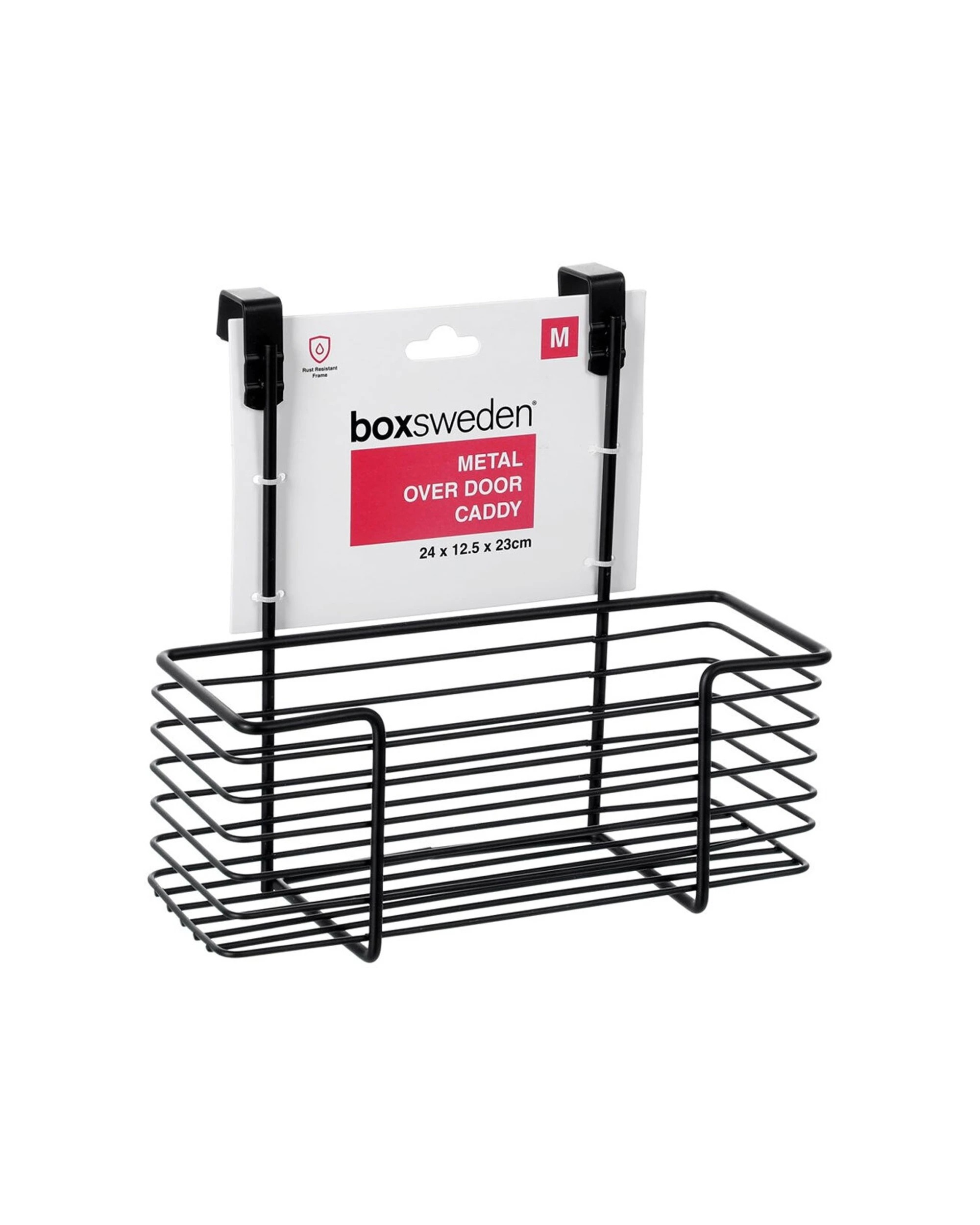 2 Boxsweden Wire Over Door Caddy Durable Metal Hanging Storage Medium - Black, 2 of 2