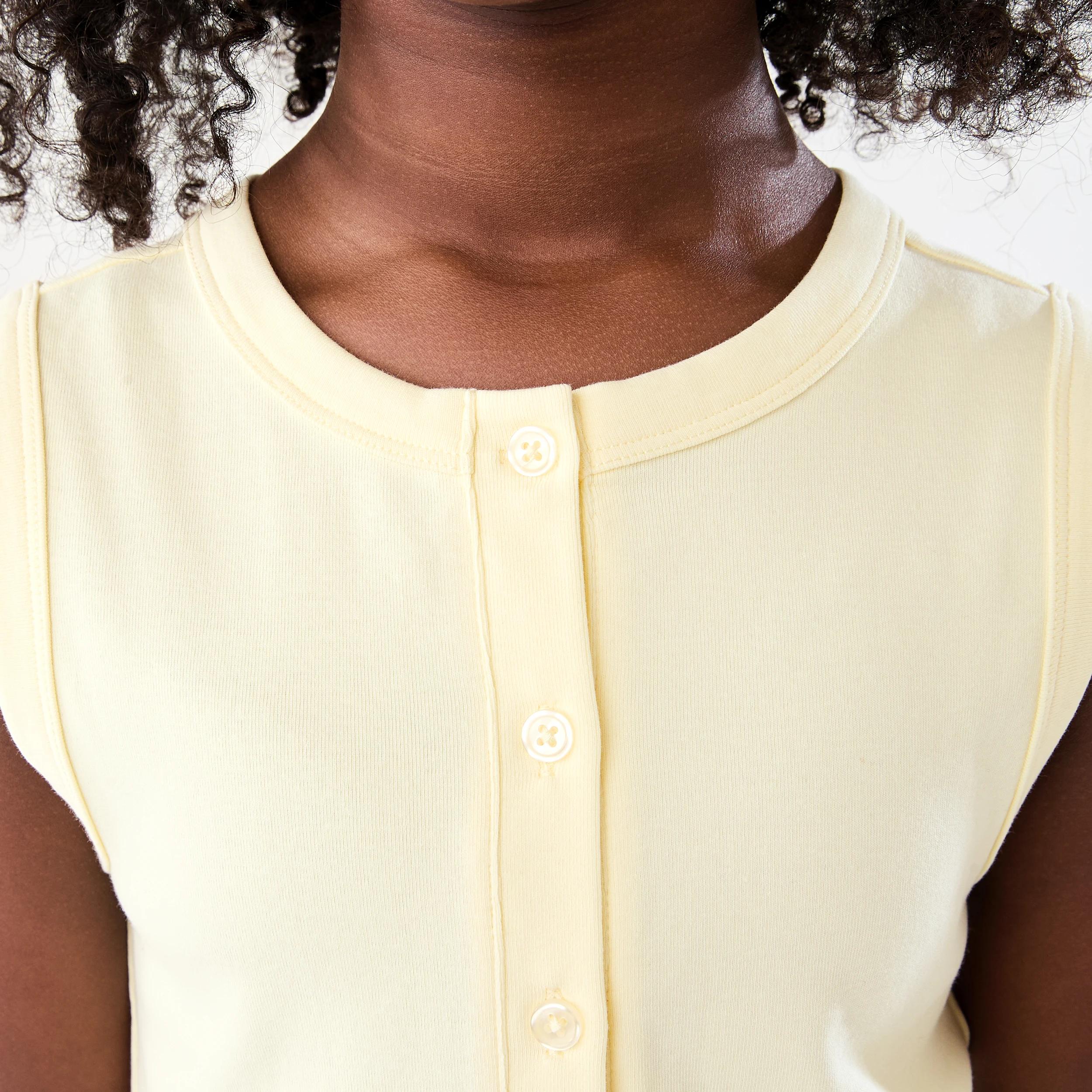 4 Button Through Rib Tank Sorbet Yel, 4 of 7