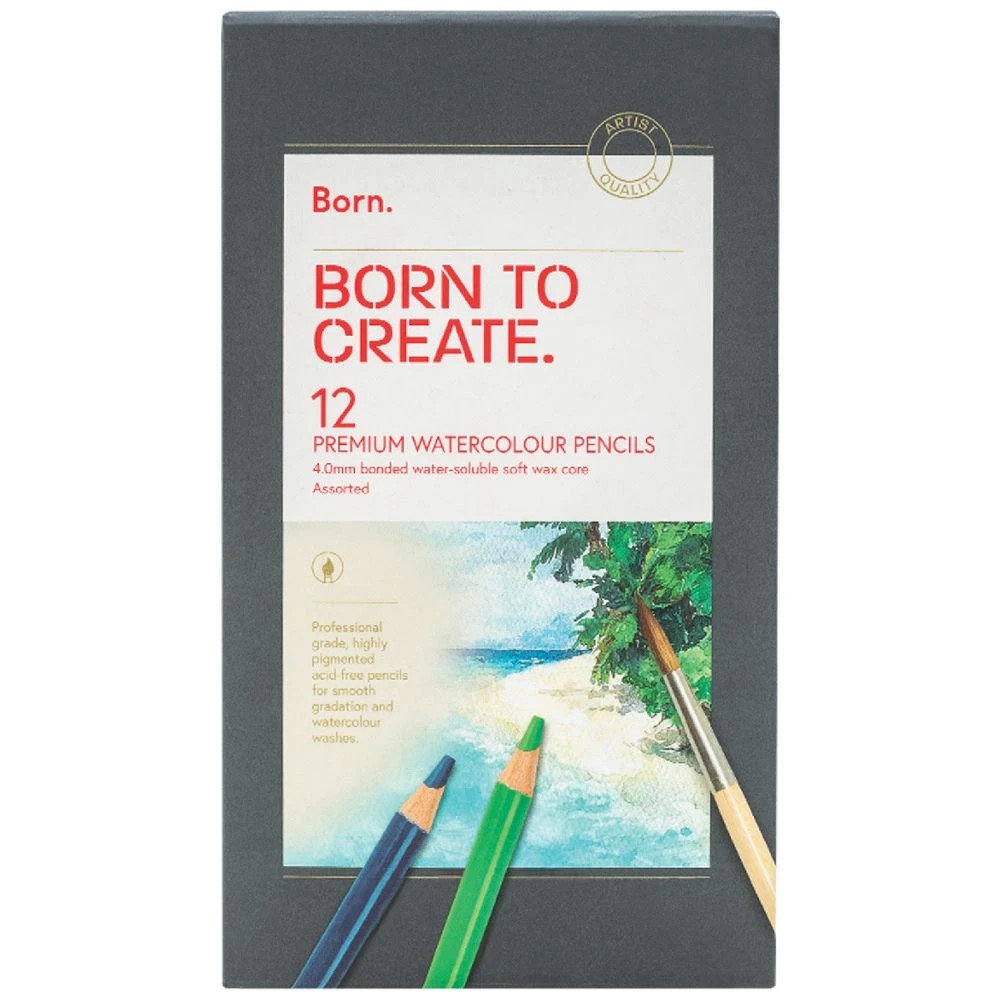 1 Born Premium Watercolour Pencils 12 Pack, 1 of 4