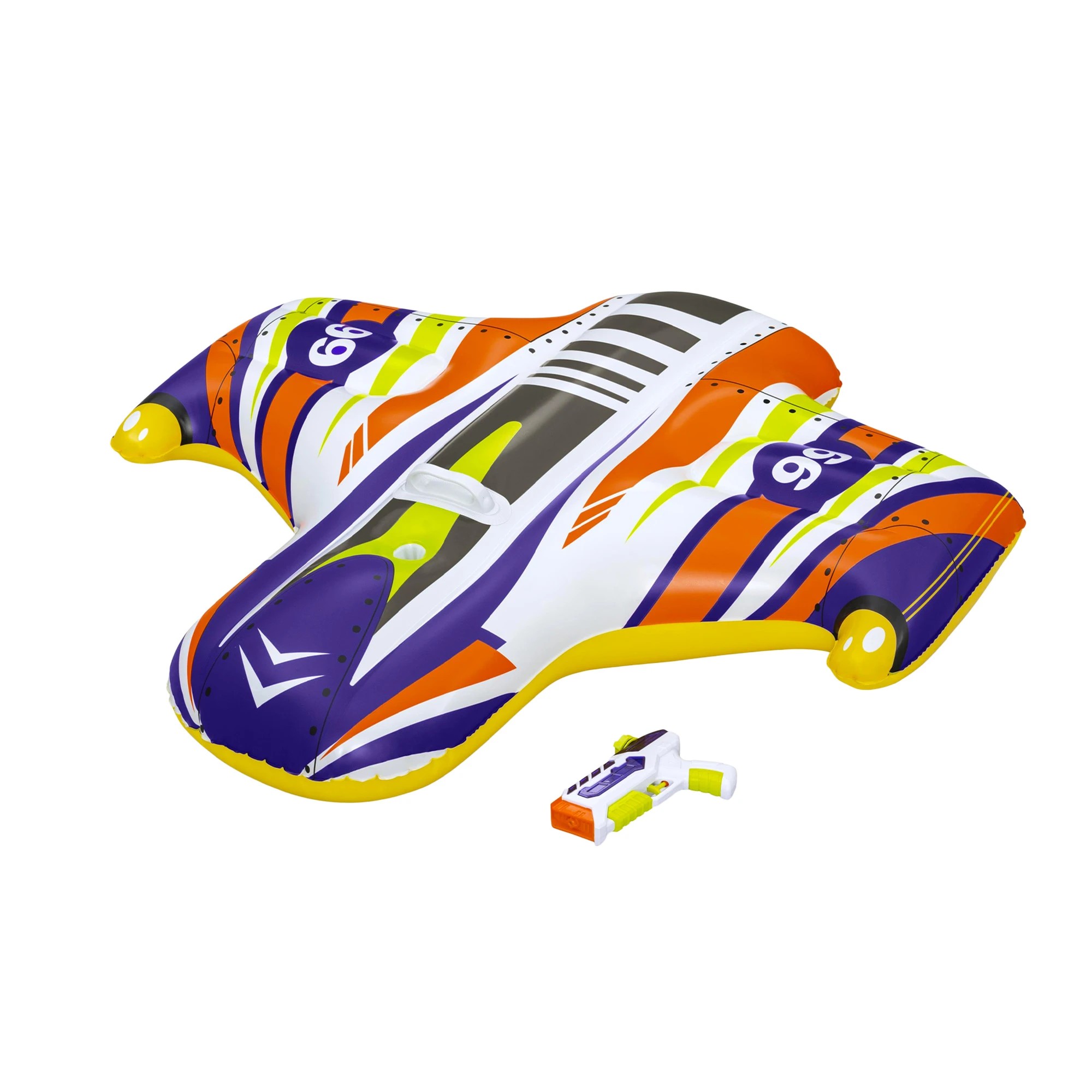 1 Bestway Spaceship Ride-On Pool Float Toy with Spray Gun 45kg Capacity Inflatable Water Cruiser - Multi, 1 of 7