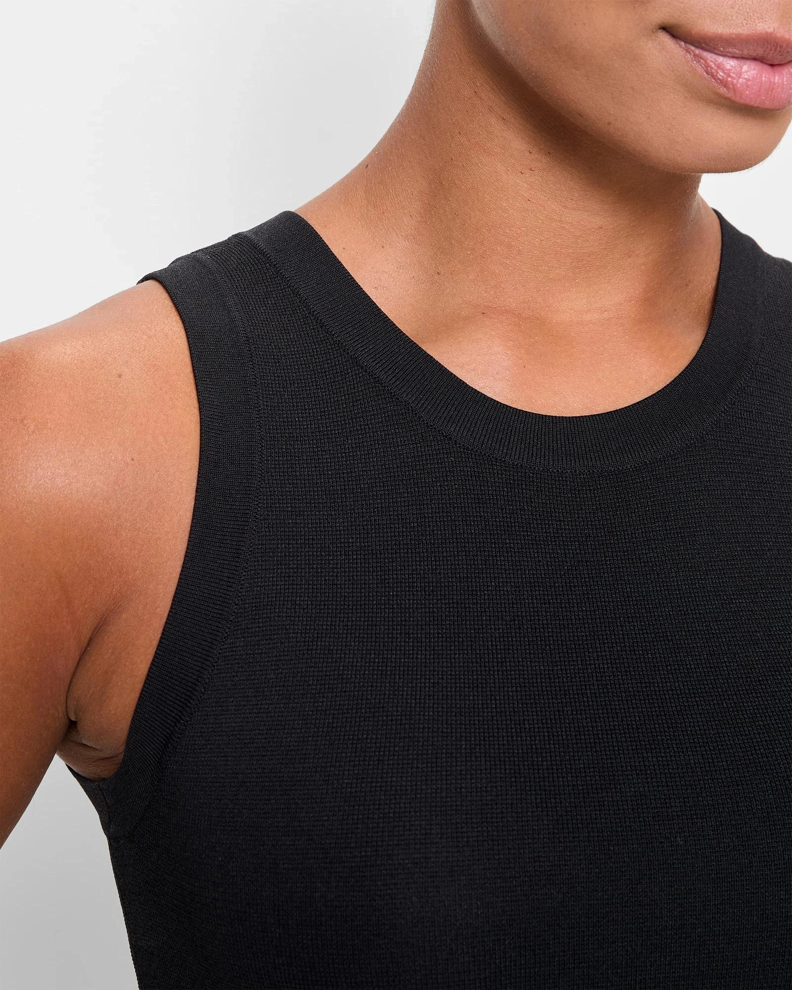 5 Ultimate Sleeveless Rib Knit Tank Top - Preview BLACK, 5 of 5