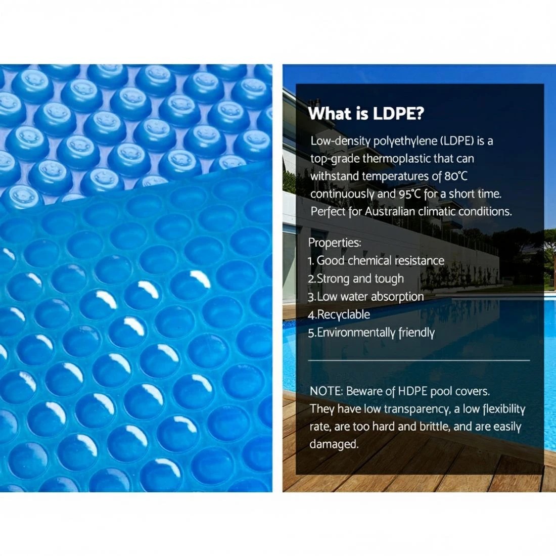 5 Aquabuddy Pool Cover 8x4.2m 400 Micron  Swimming Pool Solar Blanket 5.5m Roller - Multi, 5 of 6