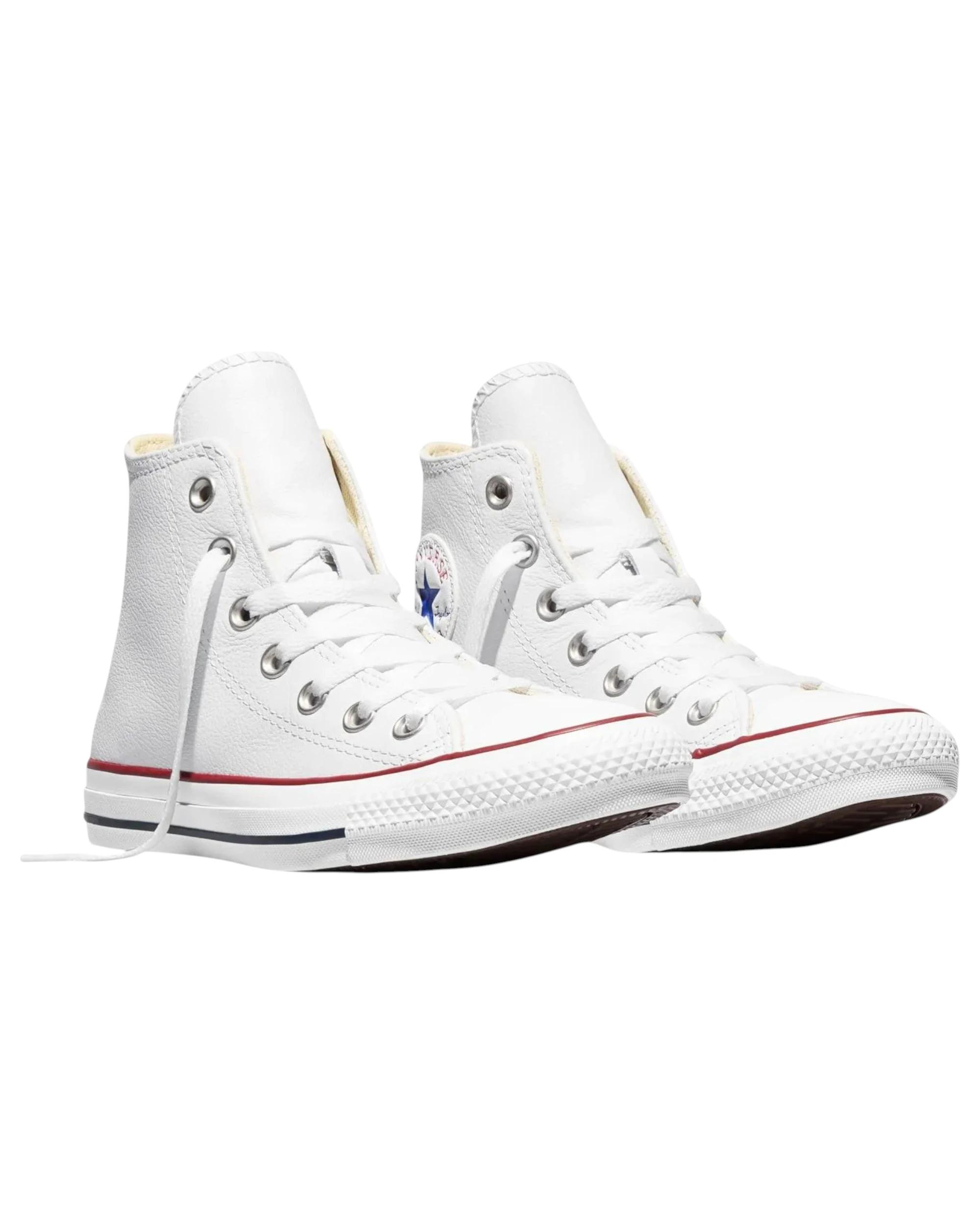 6 Converse Unisex Chuck Taylor All Star Leather High Top Sneaker WHITE, 6 of 7