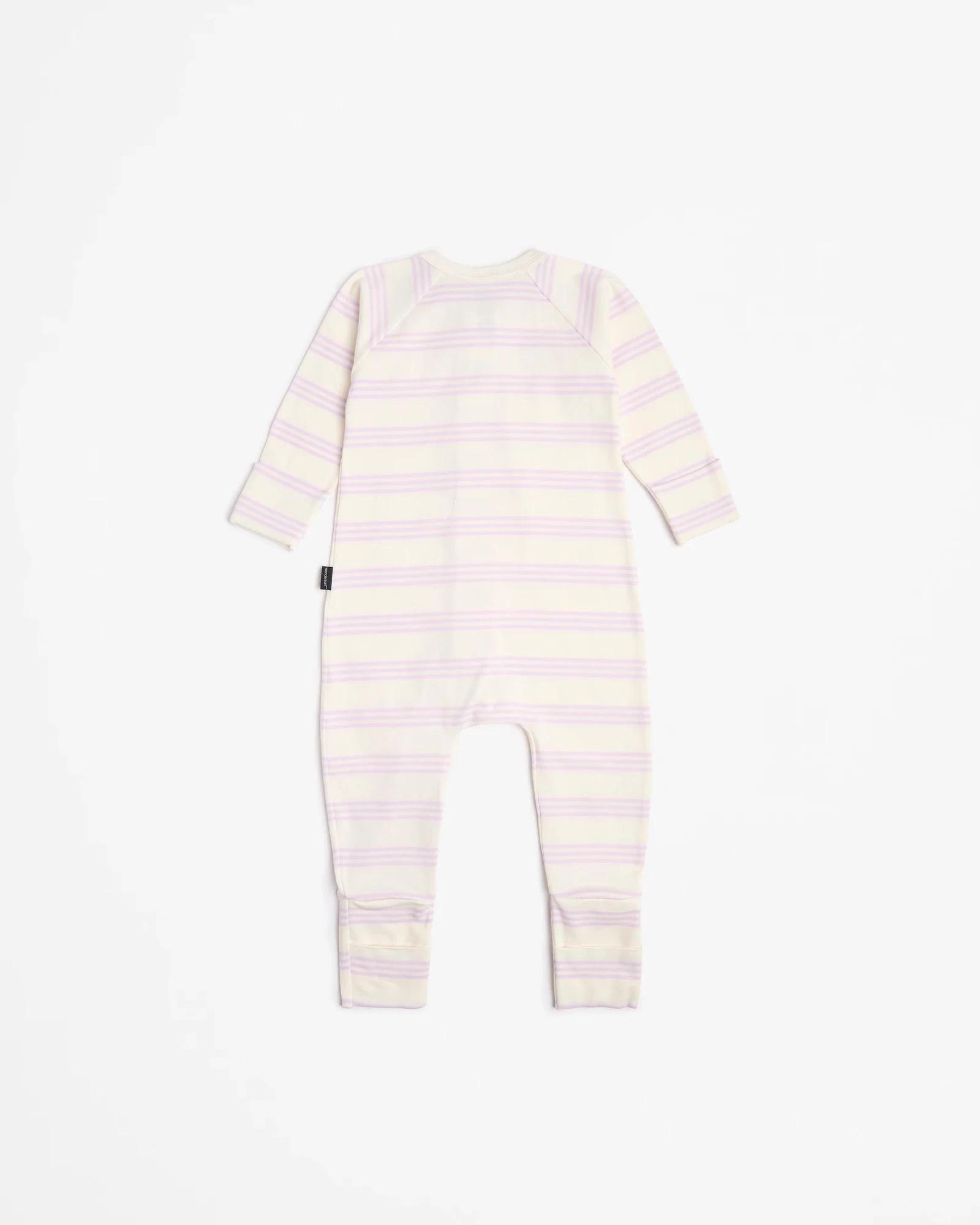 4 Bonds Baby Print Zip Wondersuit Coverall LILAC TRIPLE STRIPE, 4 of 5