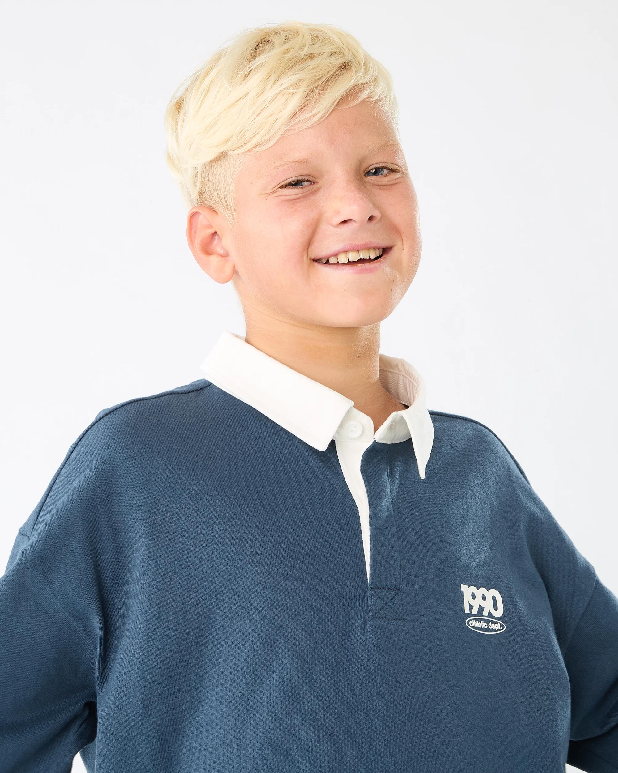 3 Oversized Rugby T-shirt Blu Varsit, 3 of 8